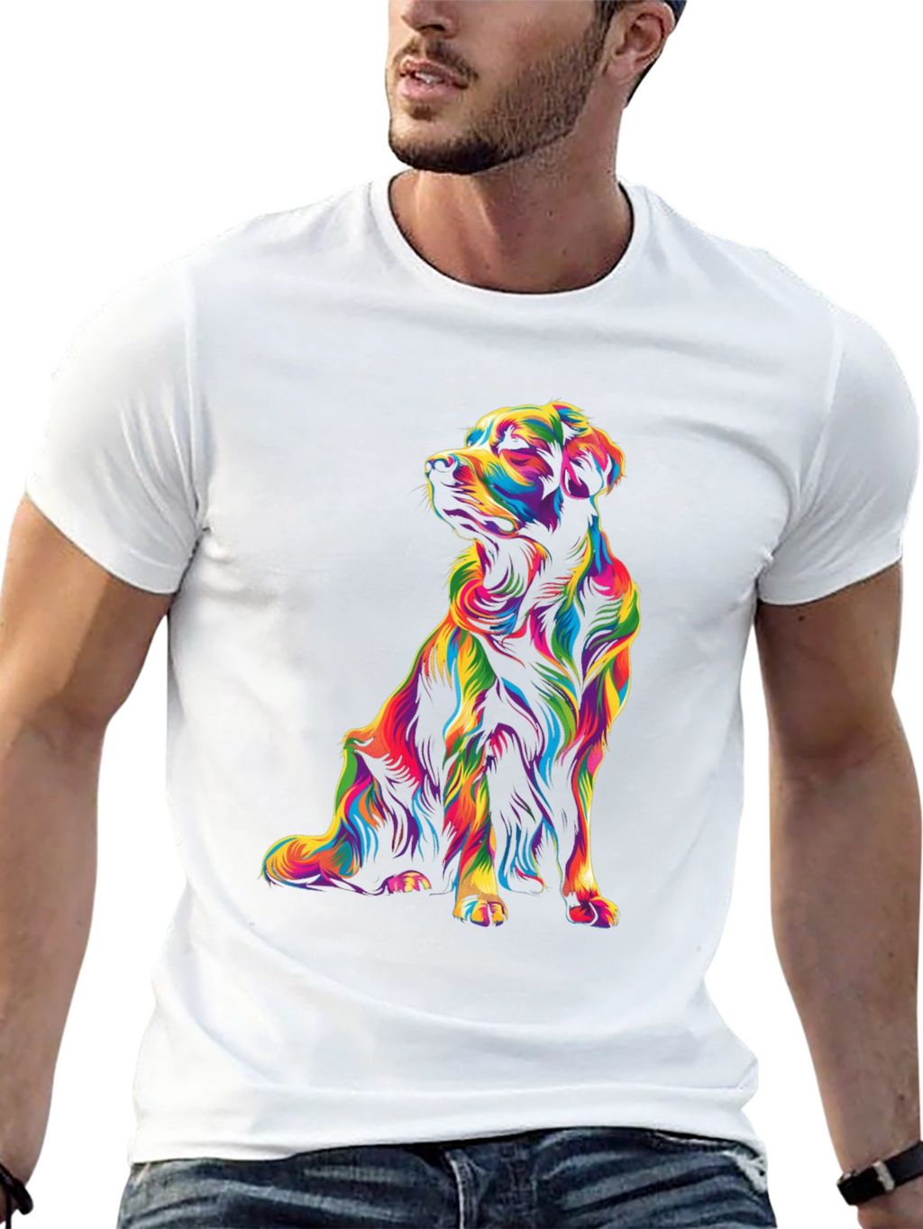 Vibrant Dog Graphic T-Shirt