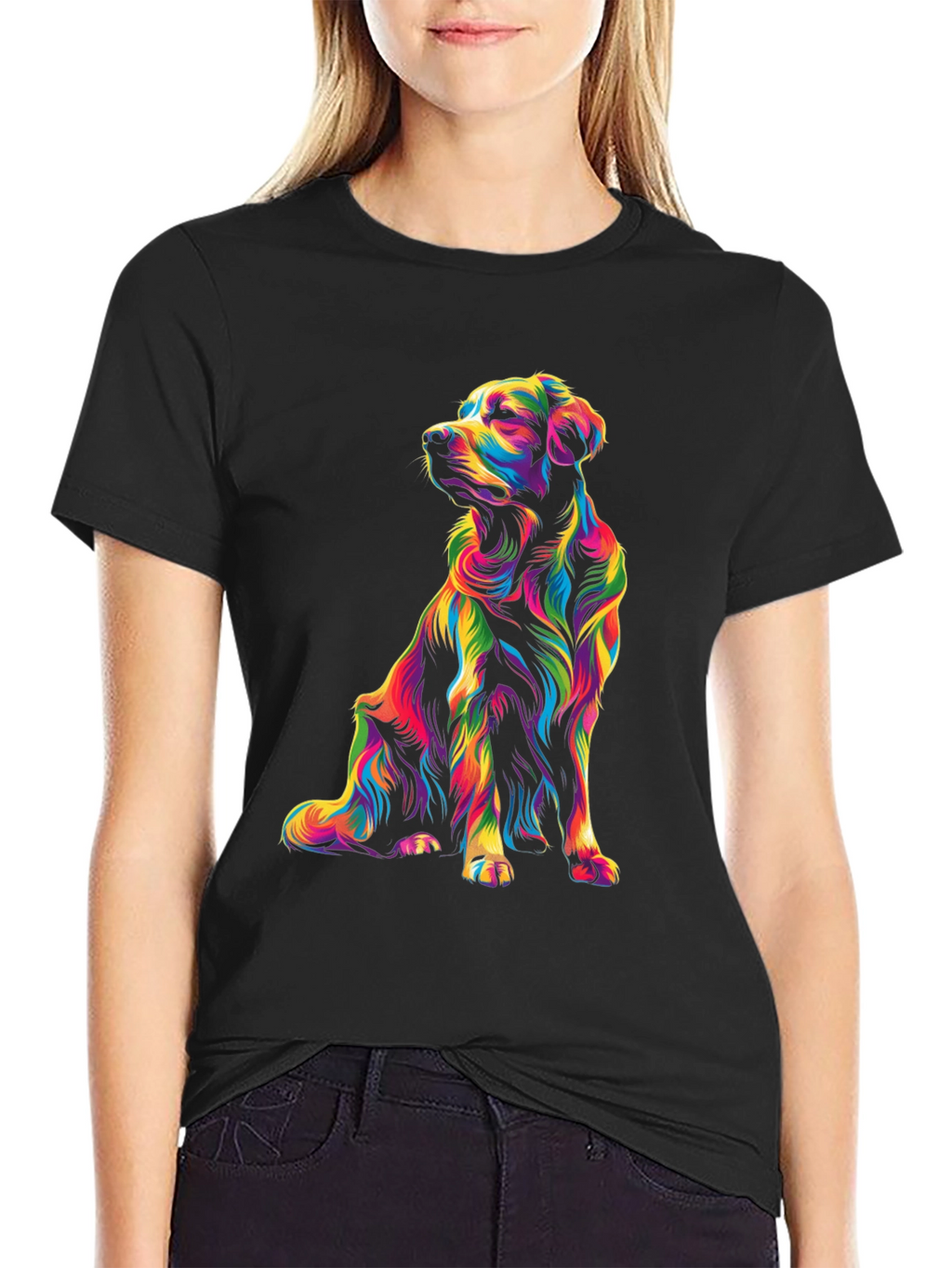 Vibrant Dog Graphic T-Shirt