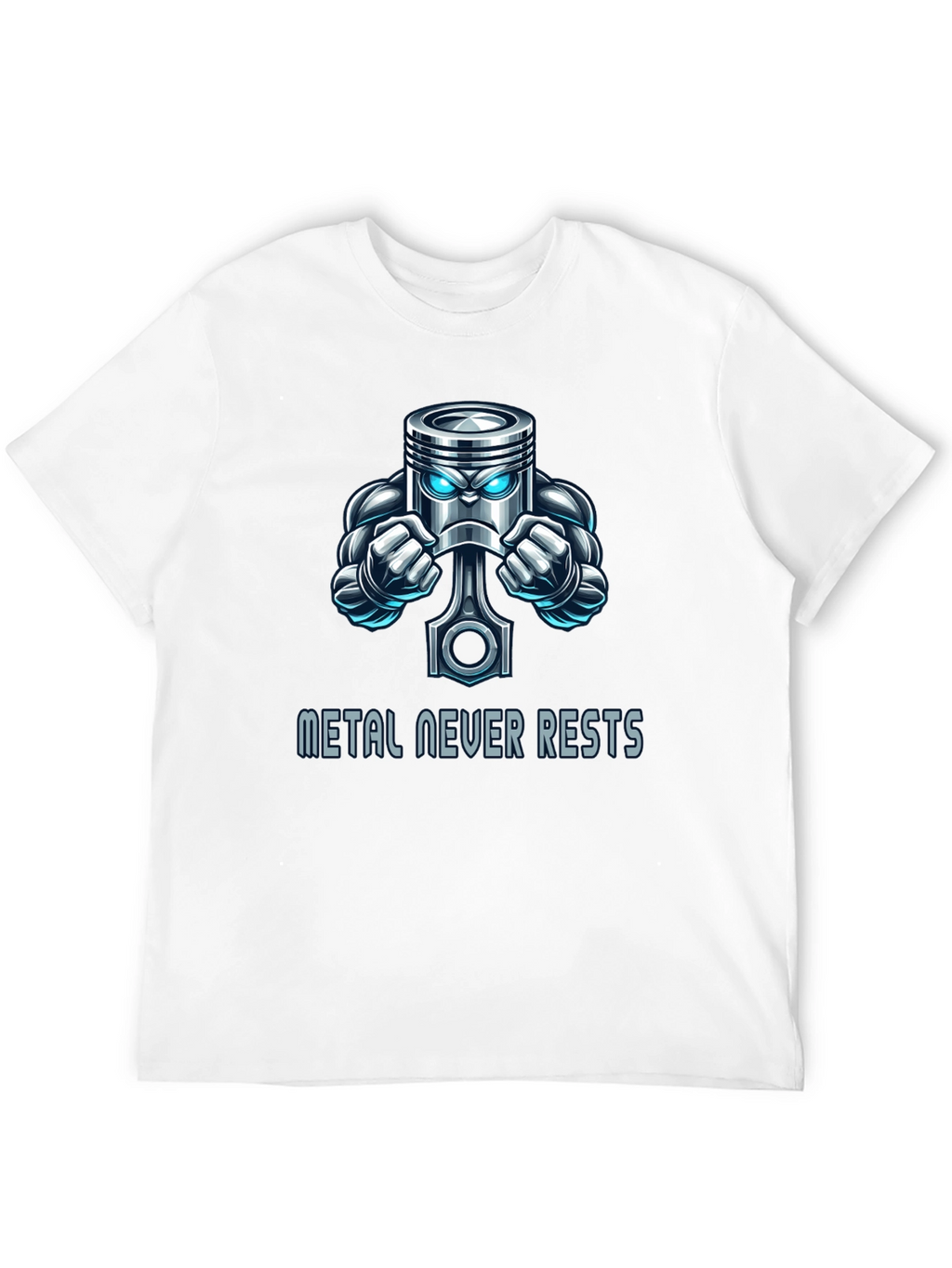 Metal Never Rests Piston Graphic Tee