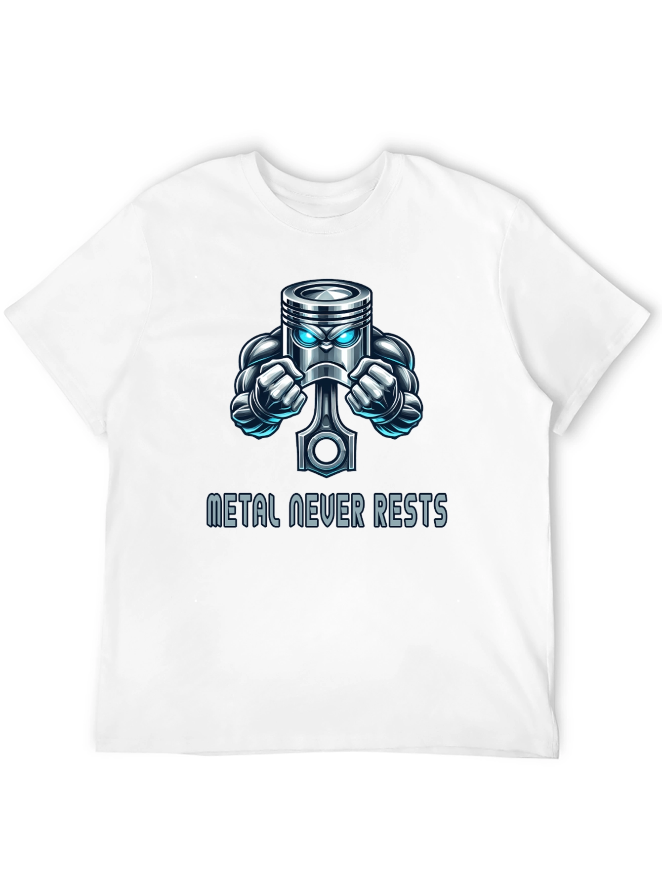 Metal Never Rests Piston Graphic Tee