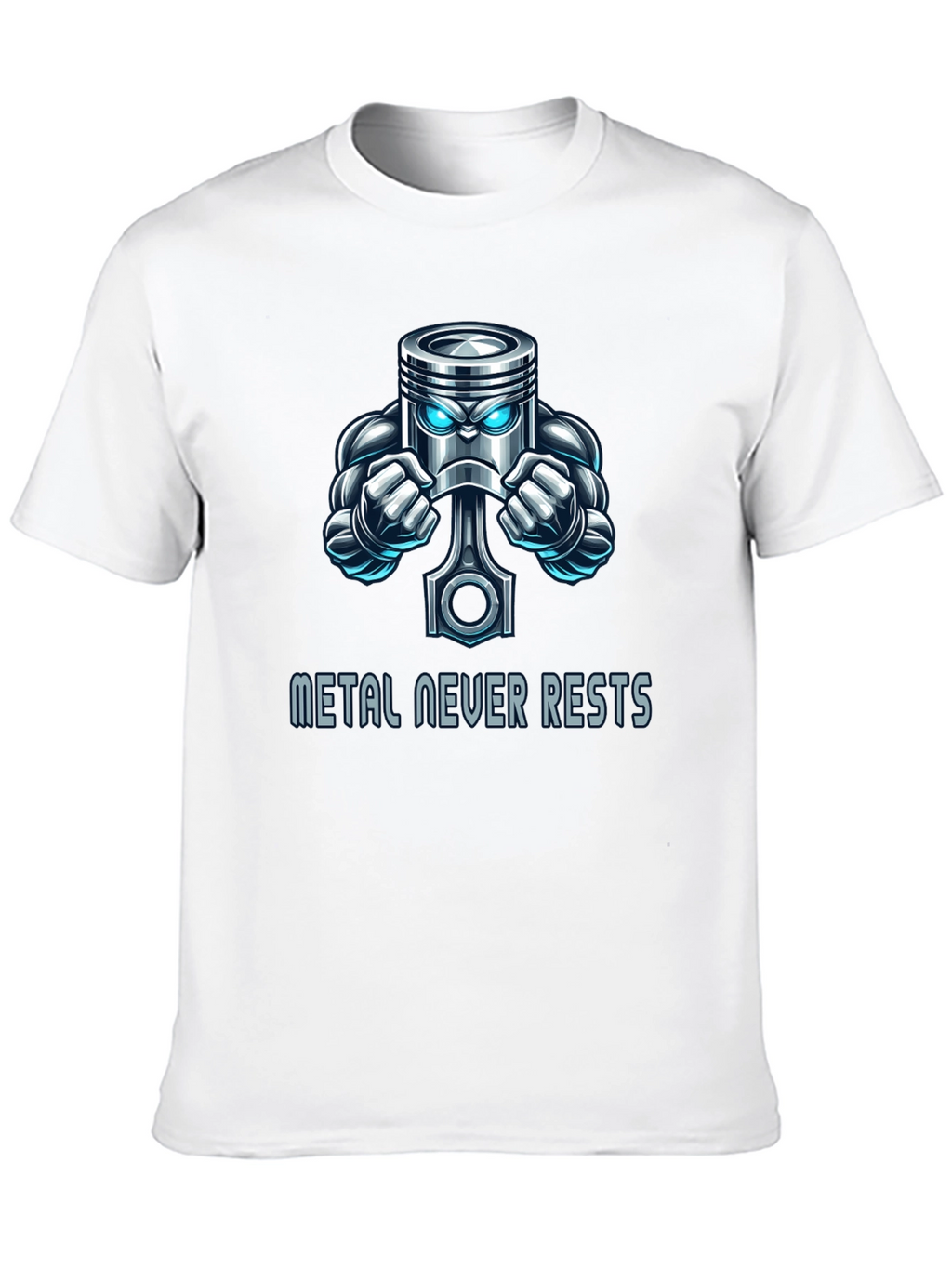 Metal Never Rests Piston Graphic Tee