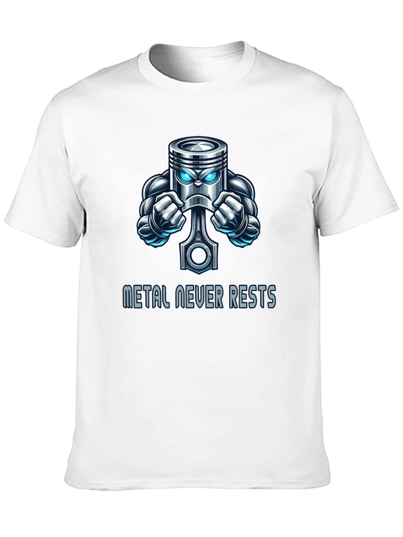 Metal Never Rests Piston Graphic Tee