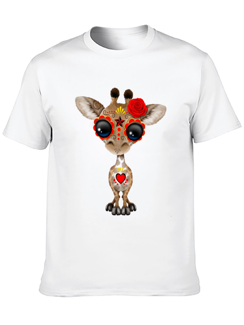 Sugar Skull Giraffe Black T-Shirt