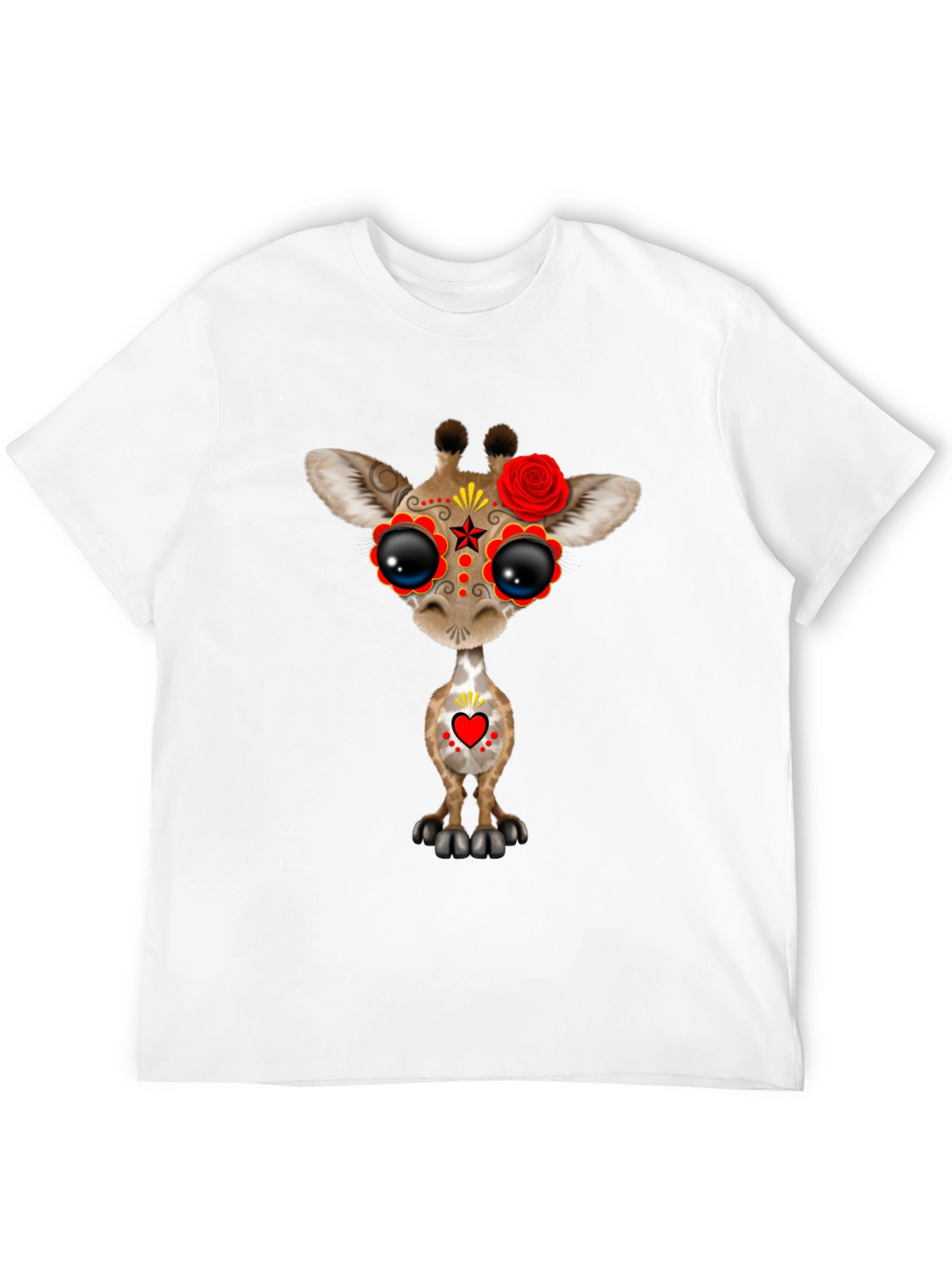 Sugar Skull Giraffe Black T-Shirt