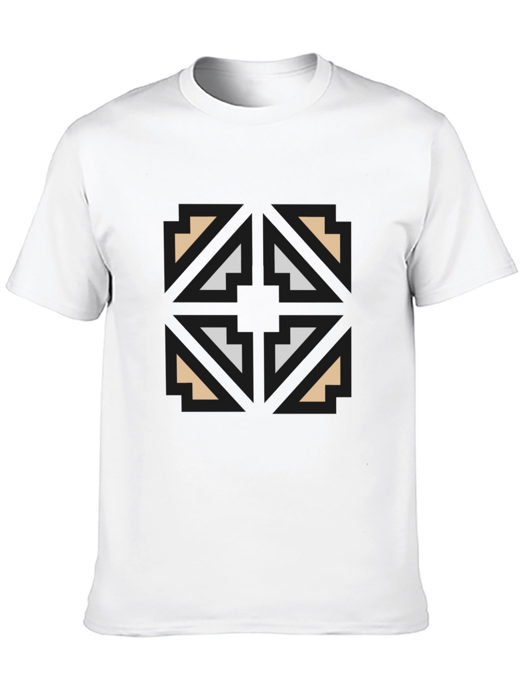 Geometric Graphic Print Black T-Shirt