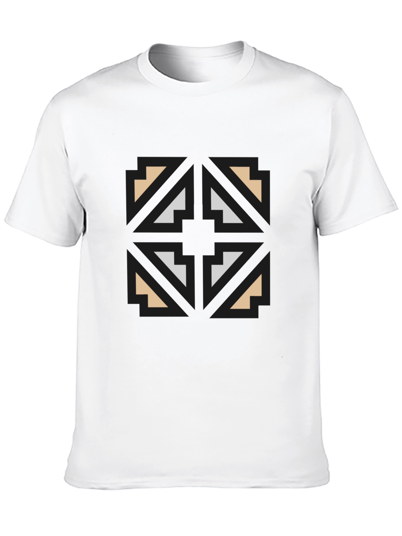 Geometric Graphic Print Black T-Shirt