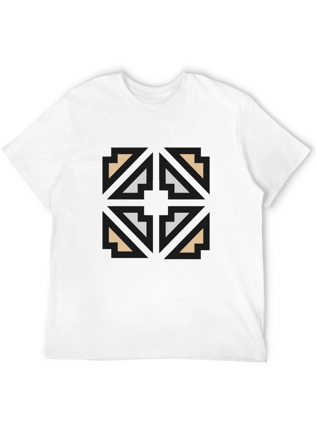 Geometric Graphic Print Black T-Shirt