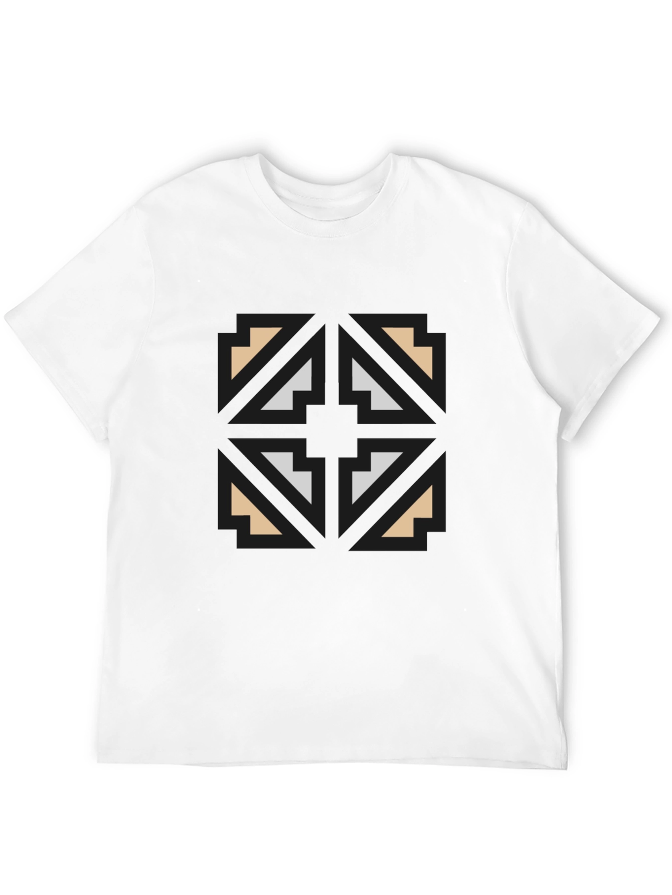 Geometric Graphic Print Black T-Shirt