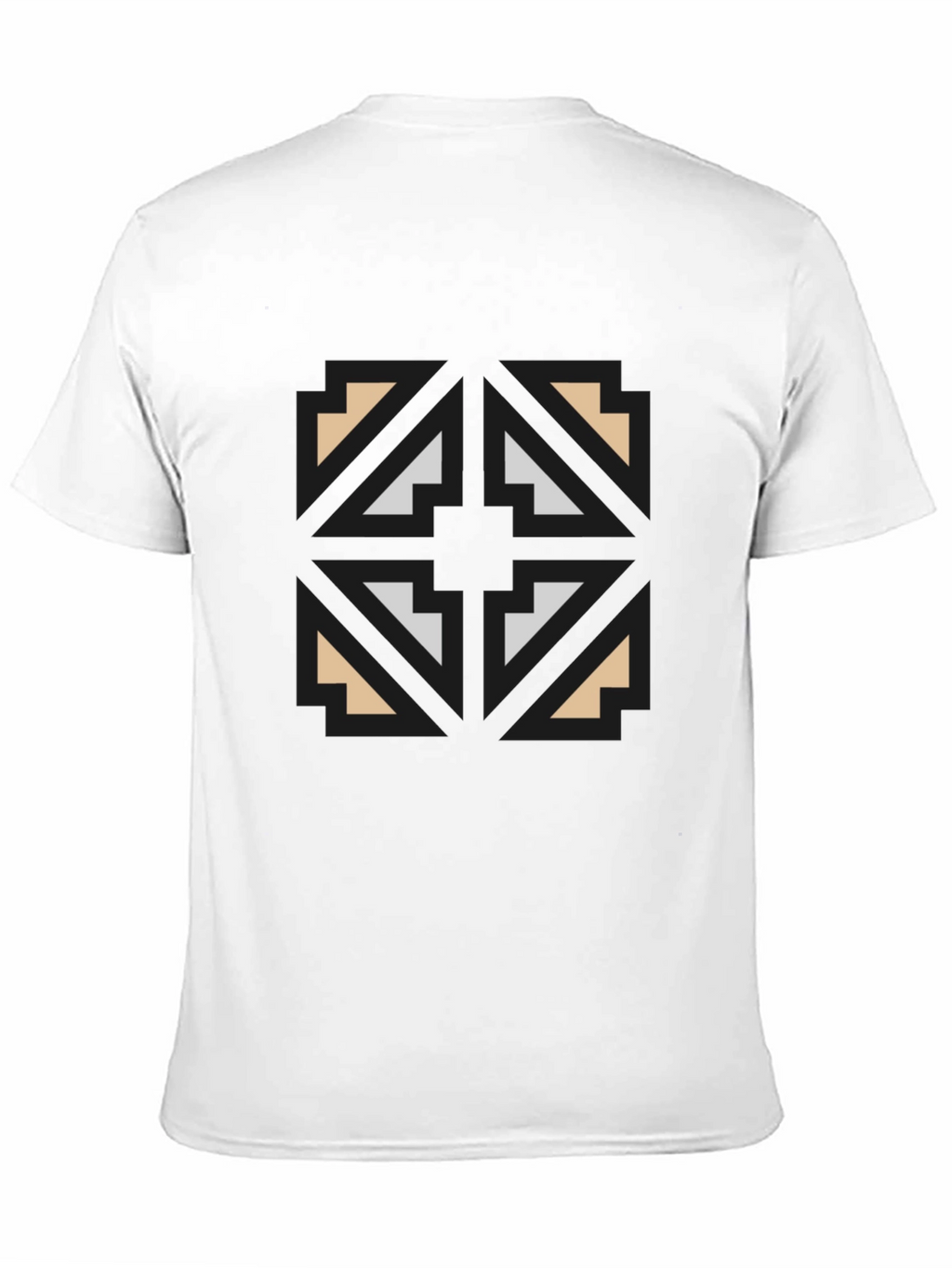 Geometric Graphic Print Black T-Shirt