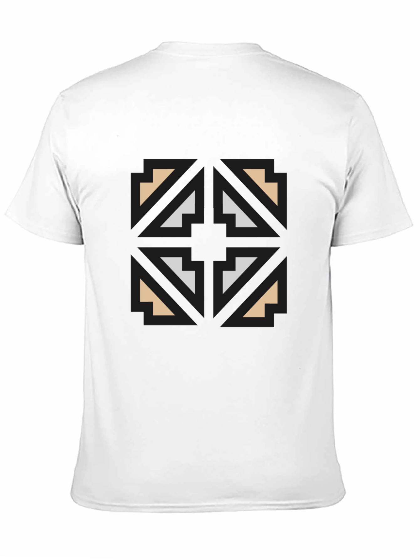 Geometric Graphic Print Black T-Shirt