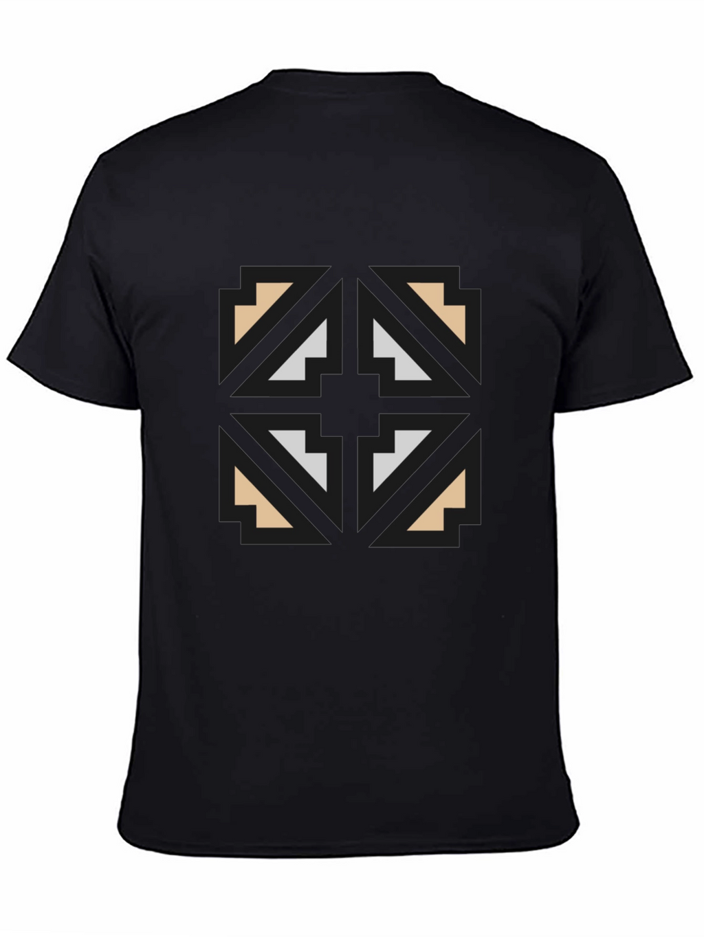 Geometric Graphic Print Black T-Shirt