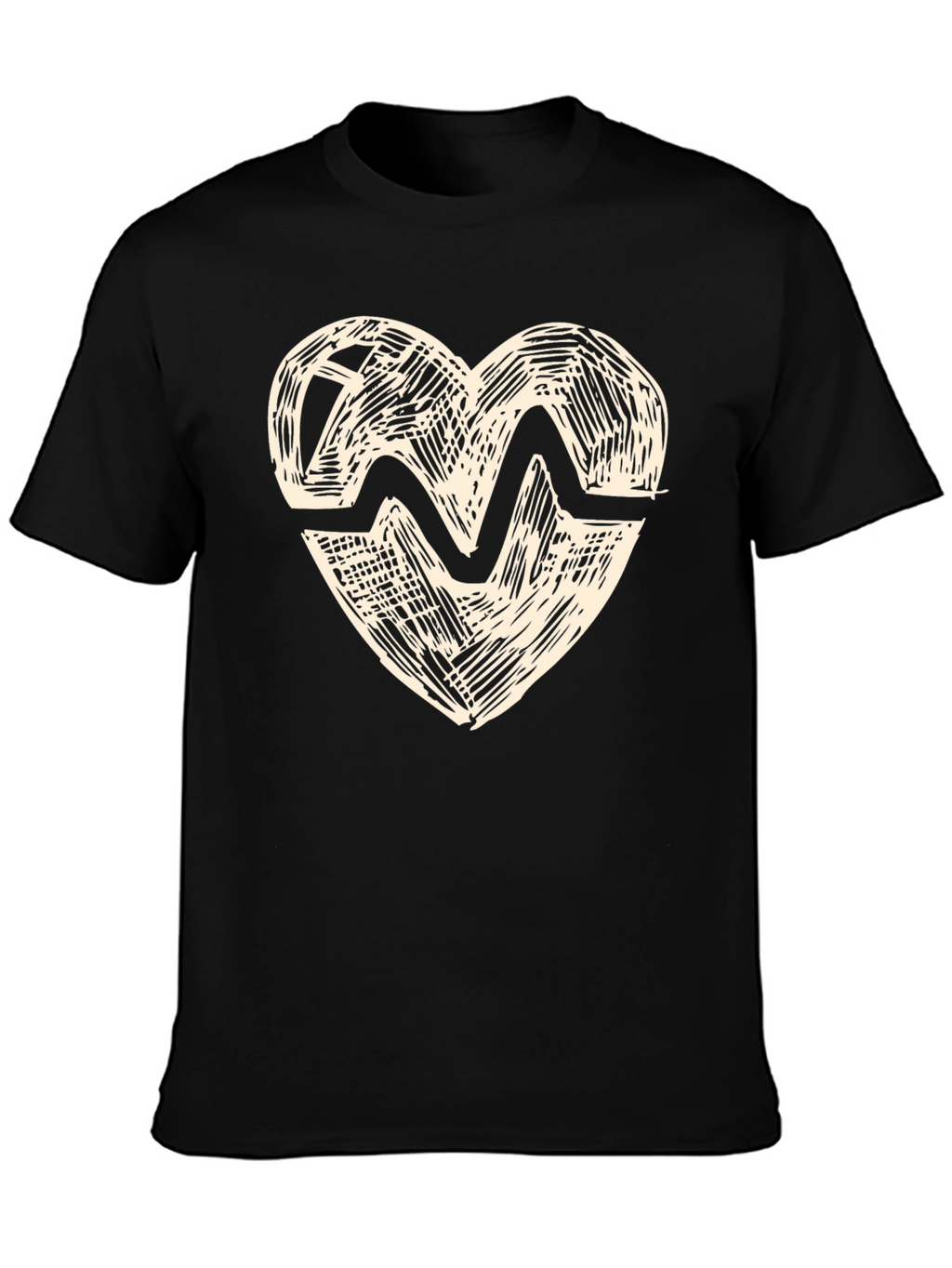 Heartbeat Graphic Print Crew Neck T-Shirt
