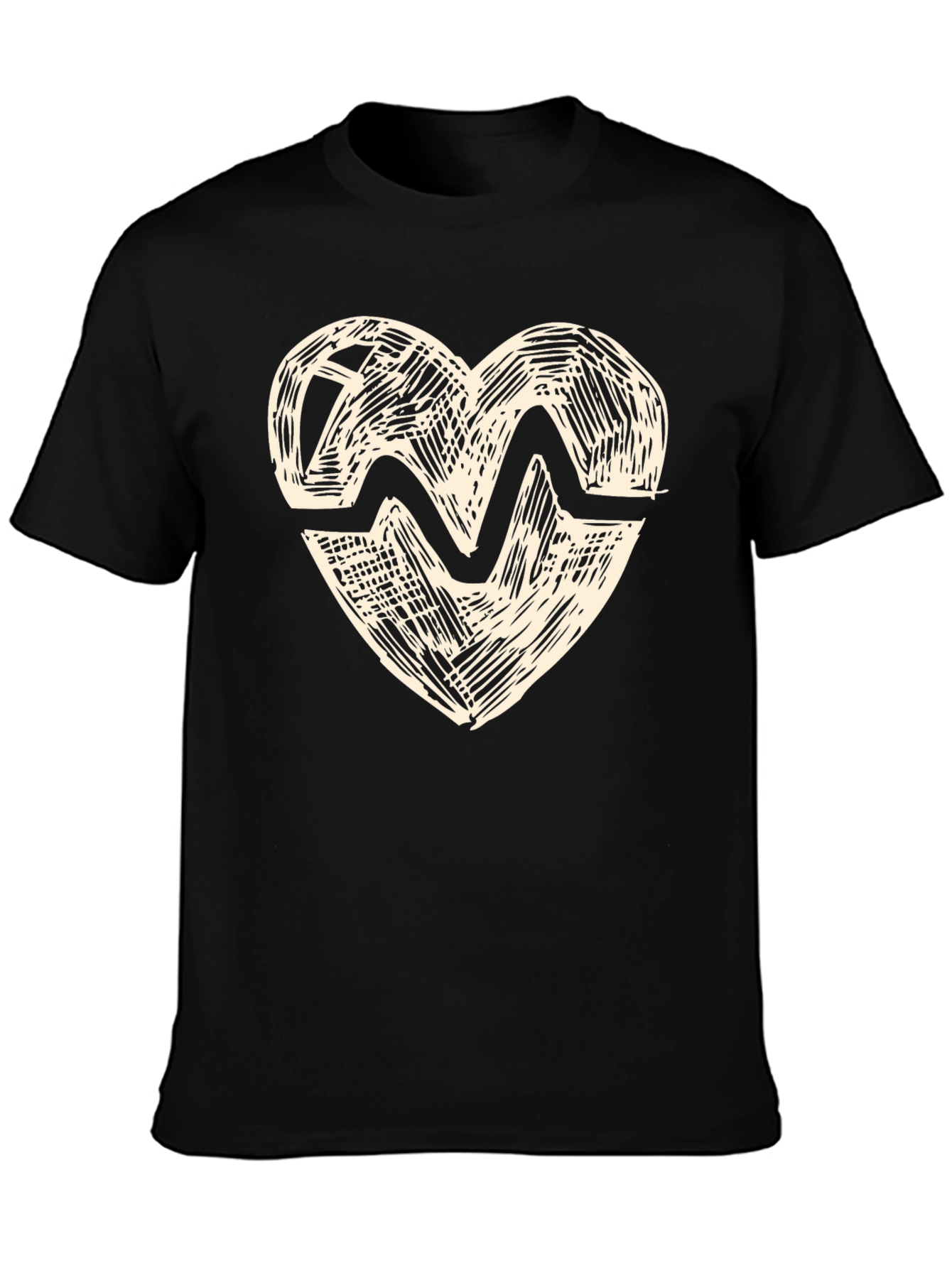 Heartbeat Graphic Print Crew Neck T-Shirt