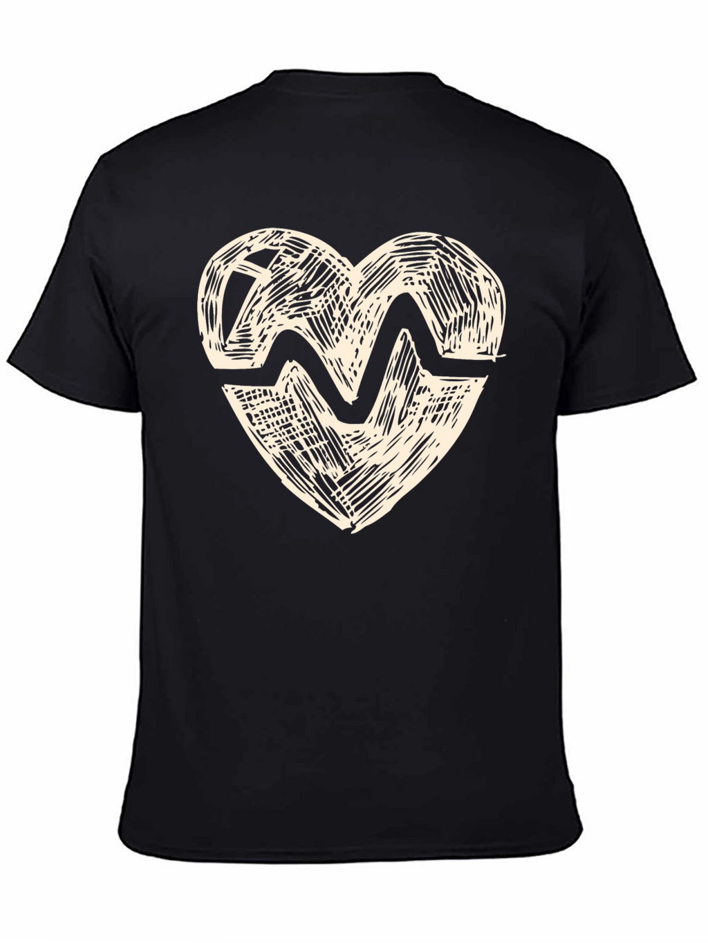 Heartbeat Graphic Print Crew Neck T-Shirt