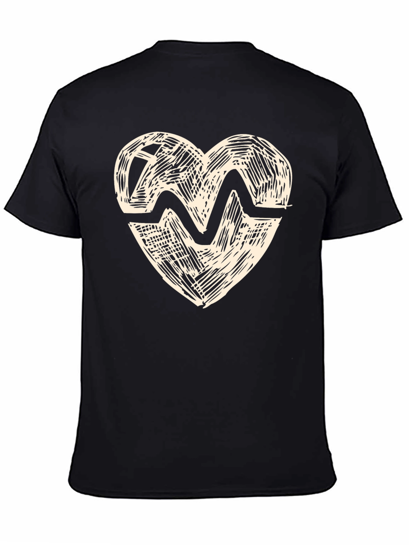 Heartbeat Graphic Print Crew Neck T-Shirt