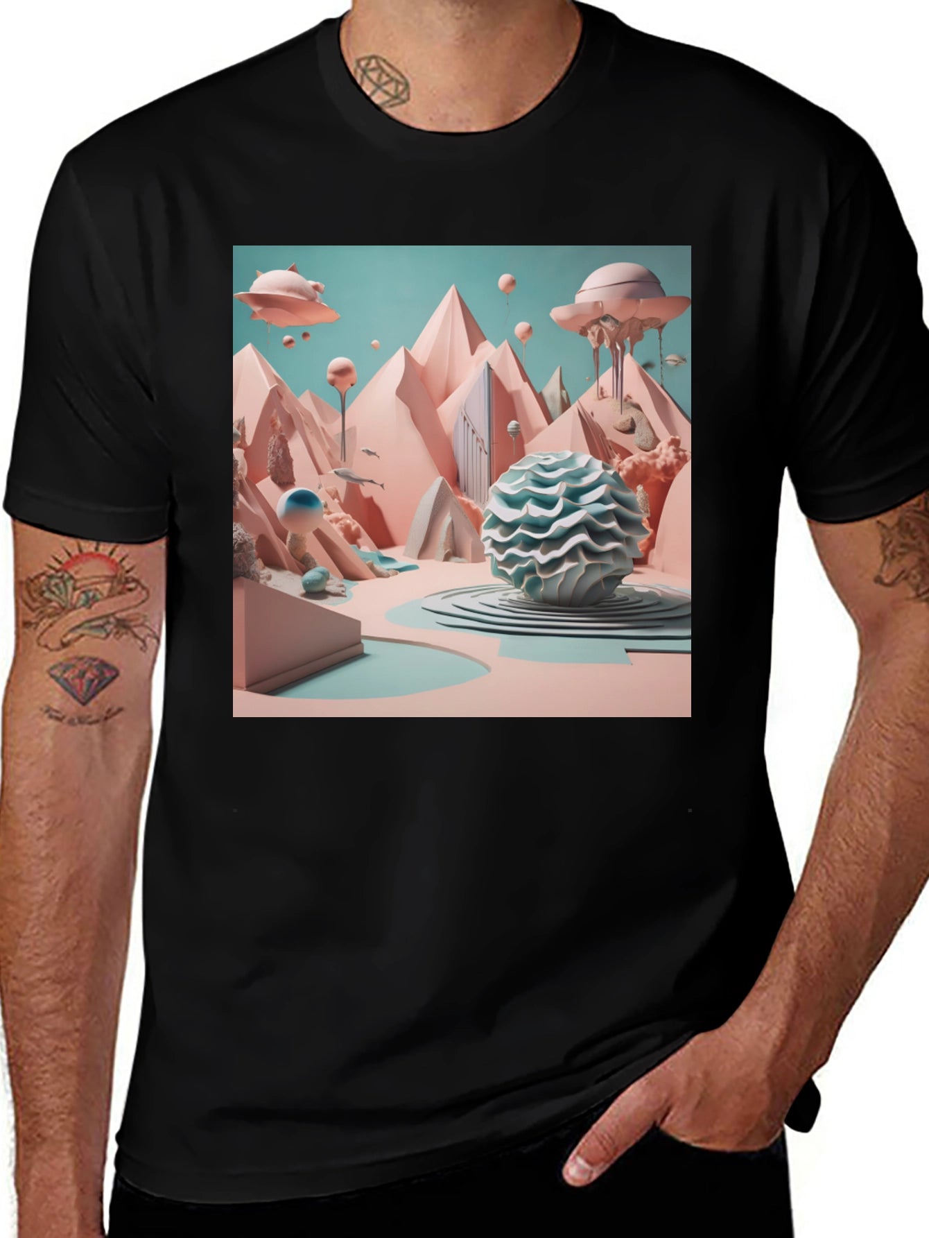 Surreal Landscape Graphic Tee - Stylish & Unique
