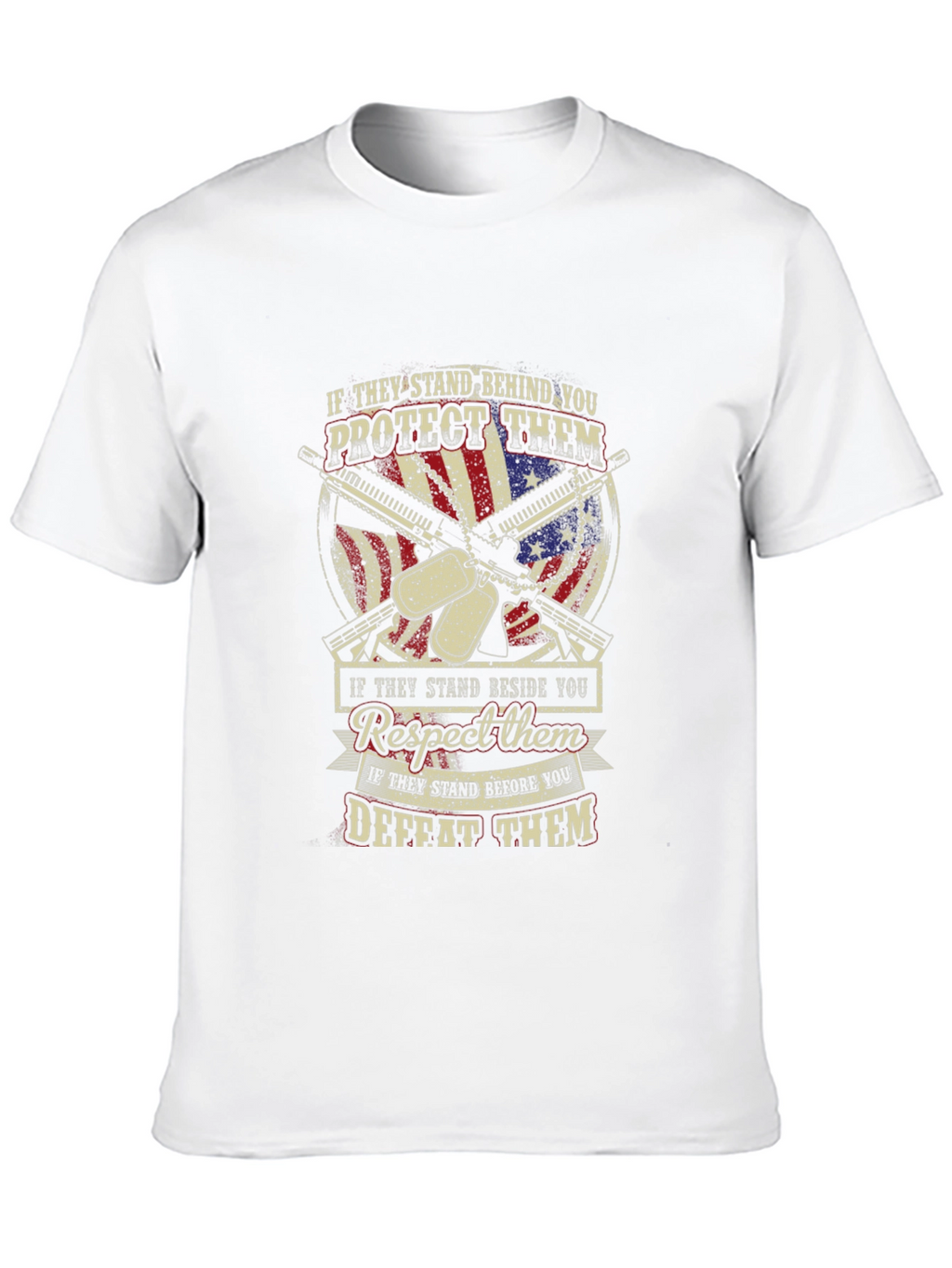 Patriotic T-Shirt: Stand Behind Protect