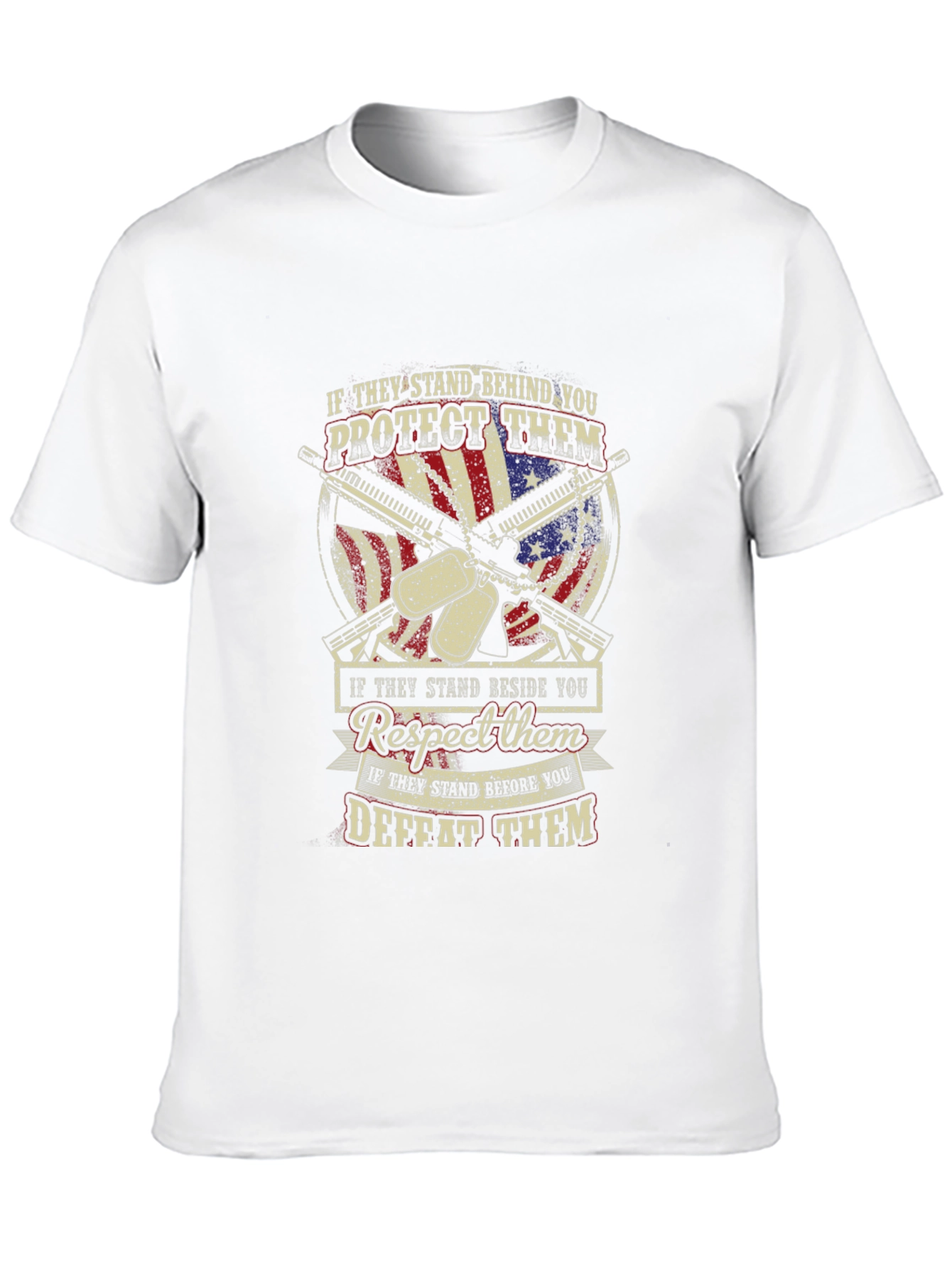 Patriotic T-Shirt: Stand Behind Protect