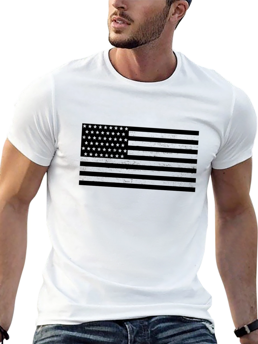 Stealth American Flag Black T-Shirt
