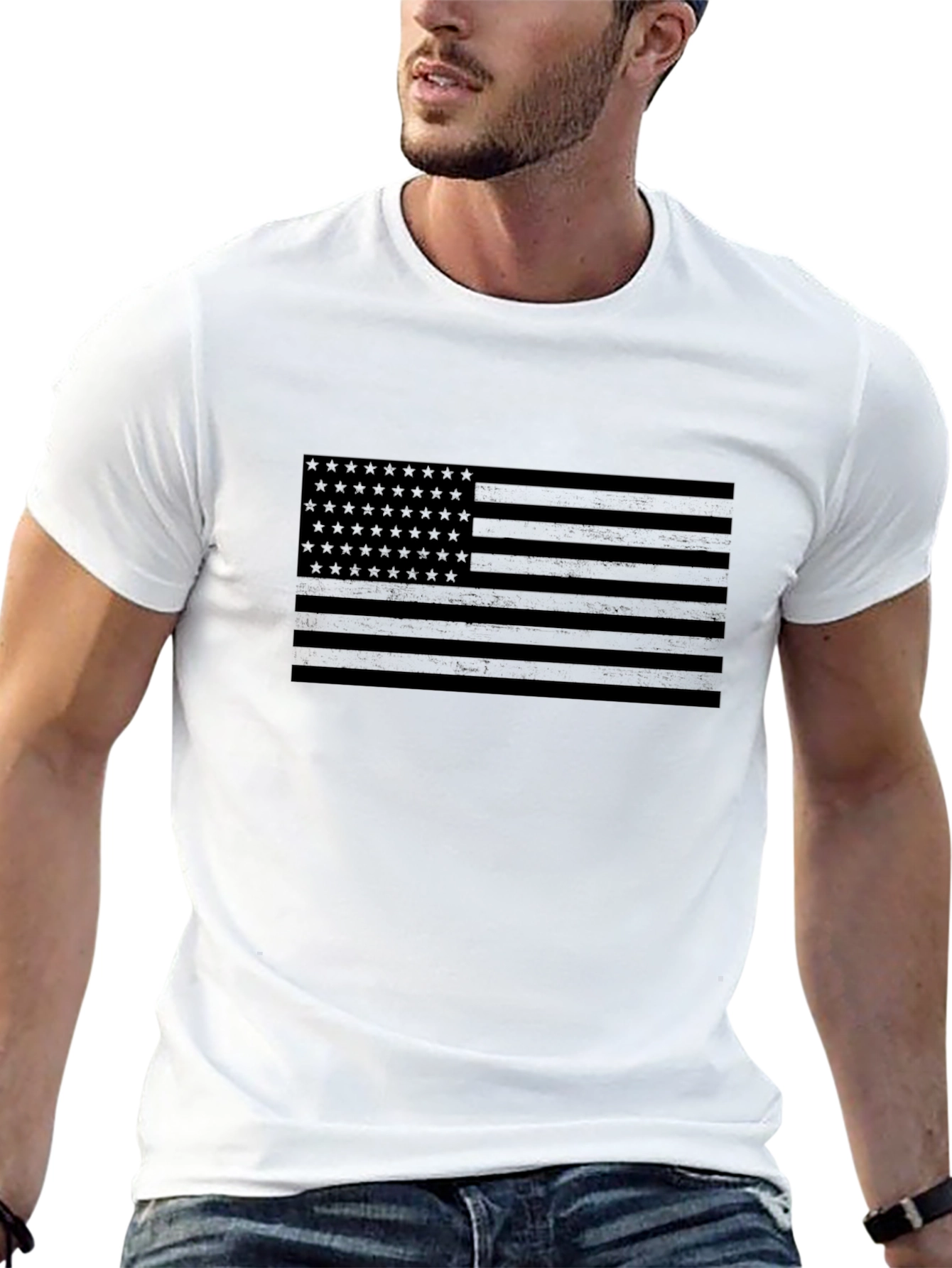Stealth American Flag Black T-Shirt