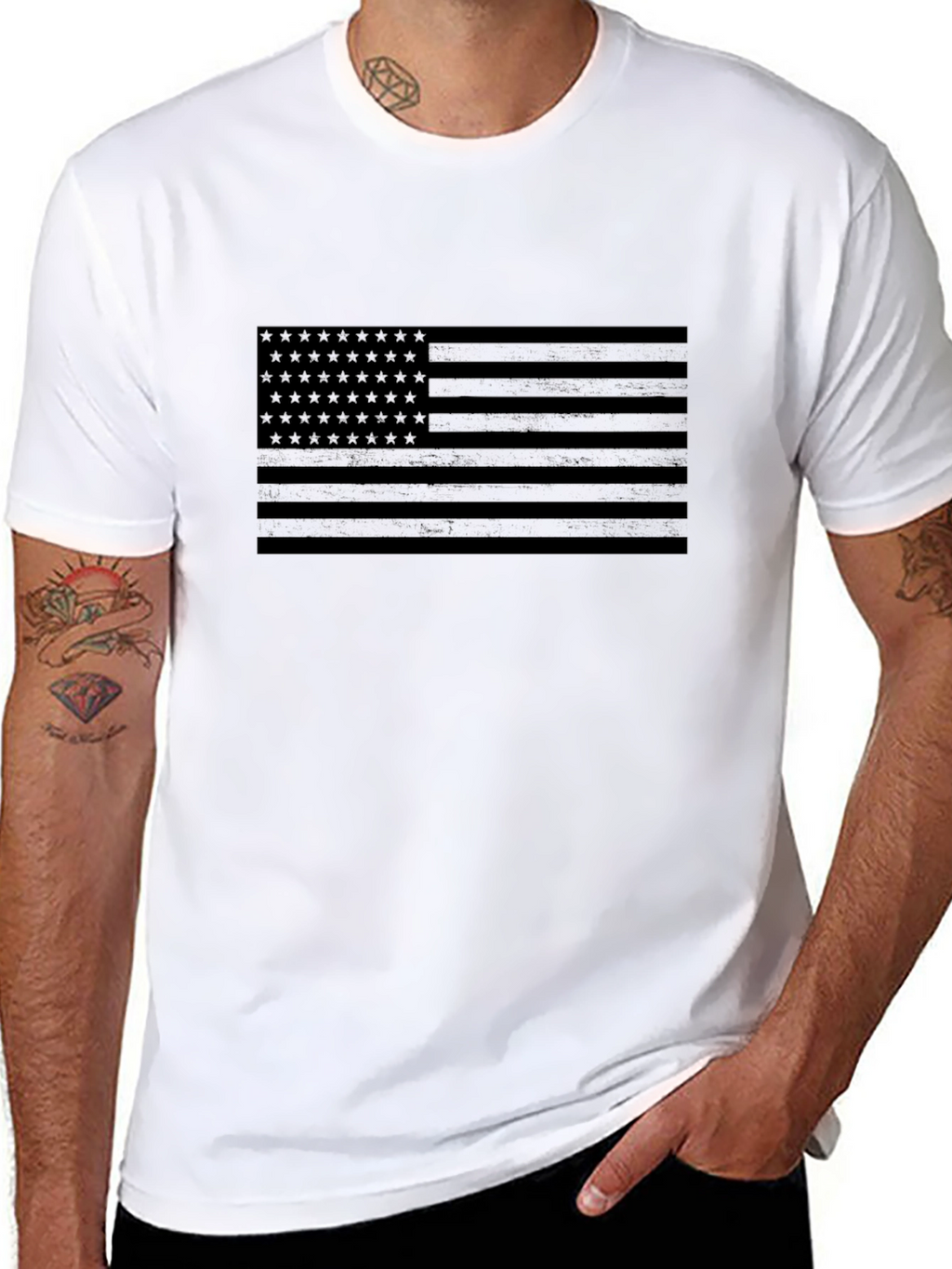 Stealth American Flag Black T-Shirt
