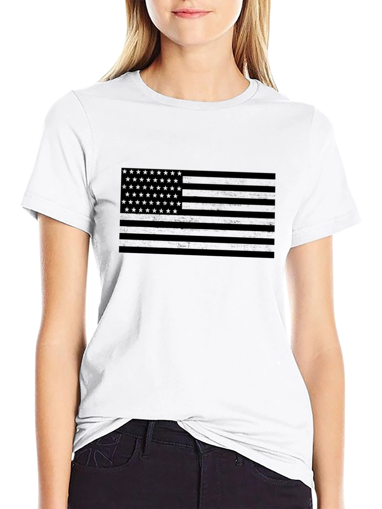 Stealth American Flag Black T-Shirt