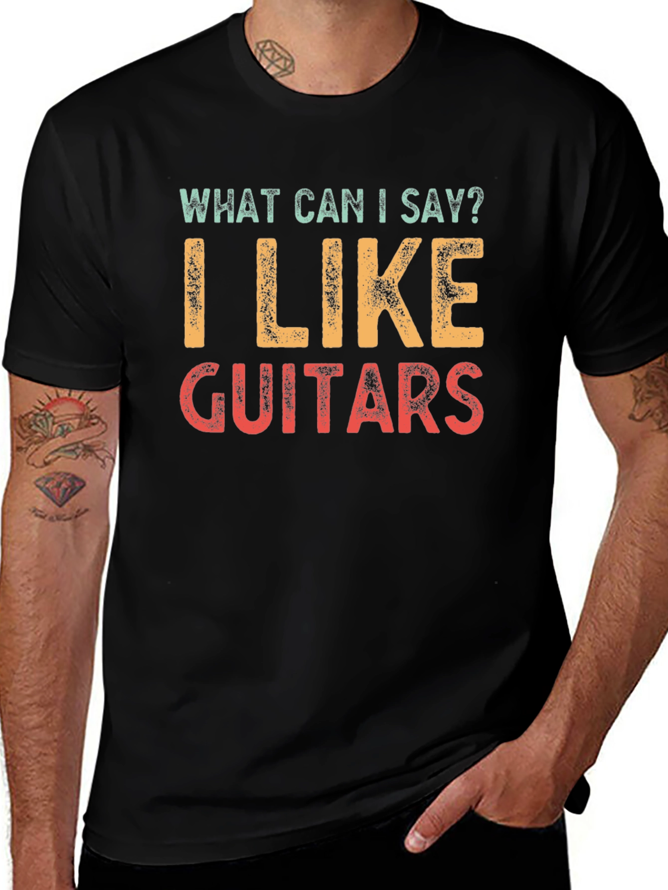 I Like Guitars Graphic Tee -  Retro Style Unisex T-Shirt