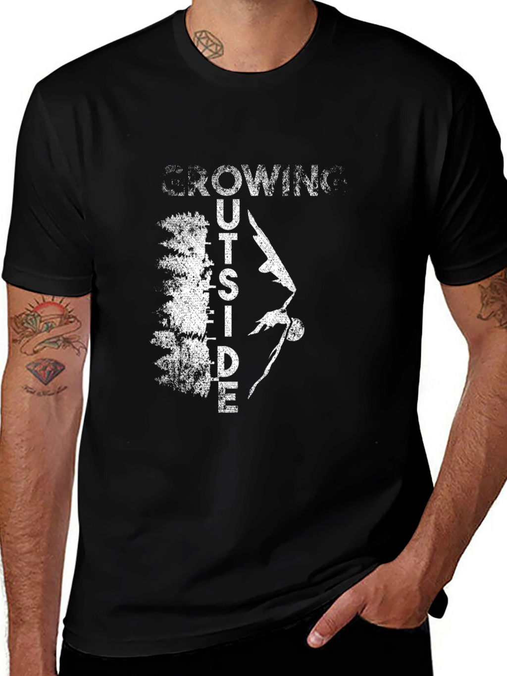 Growing Outside Black T-Shirt
