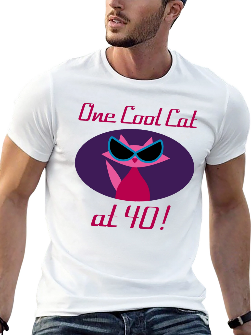 Cool Cat 40th Birthday Graphic Tee