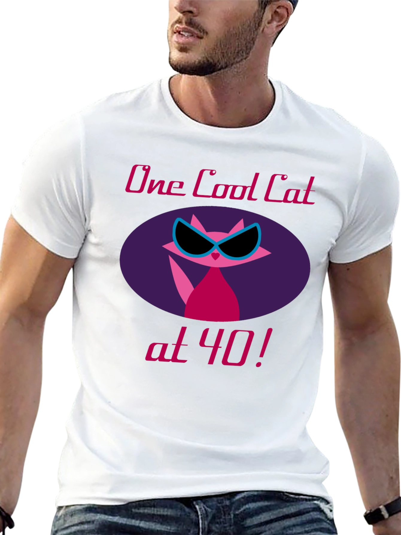 Cool Cat 40th Birthday Graphic Tee