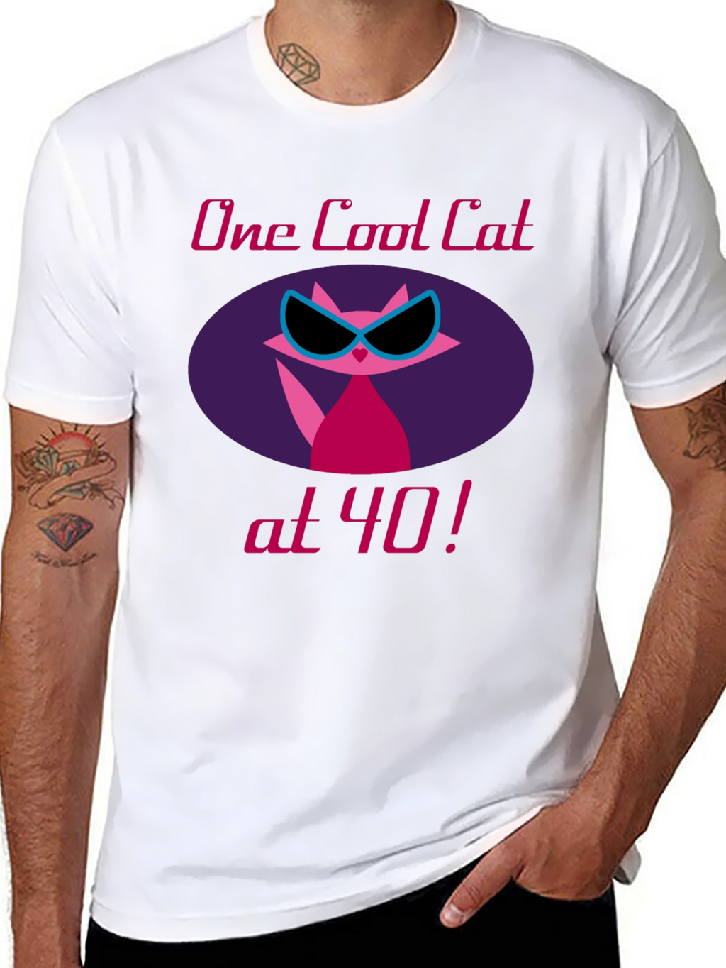 Cool Cat 40th Birthday Graphic Tee