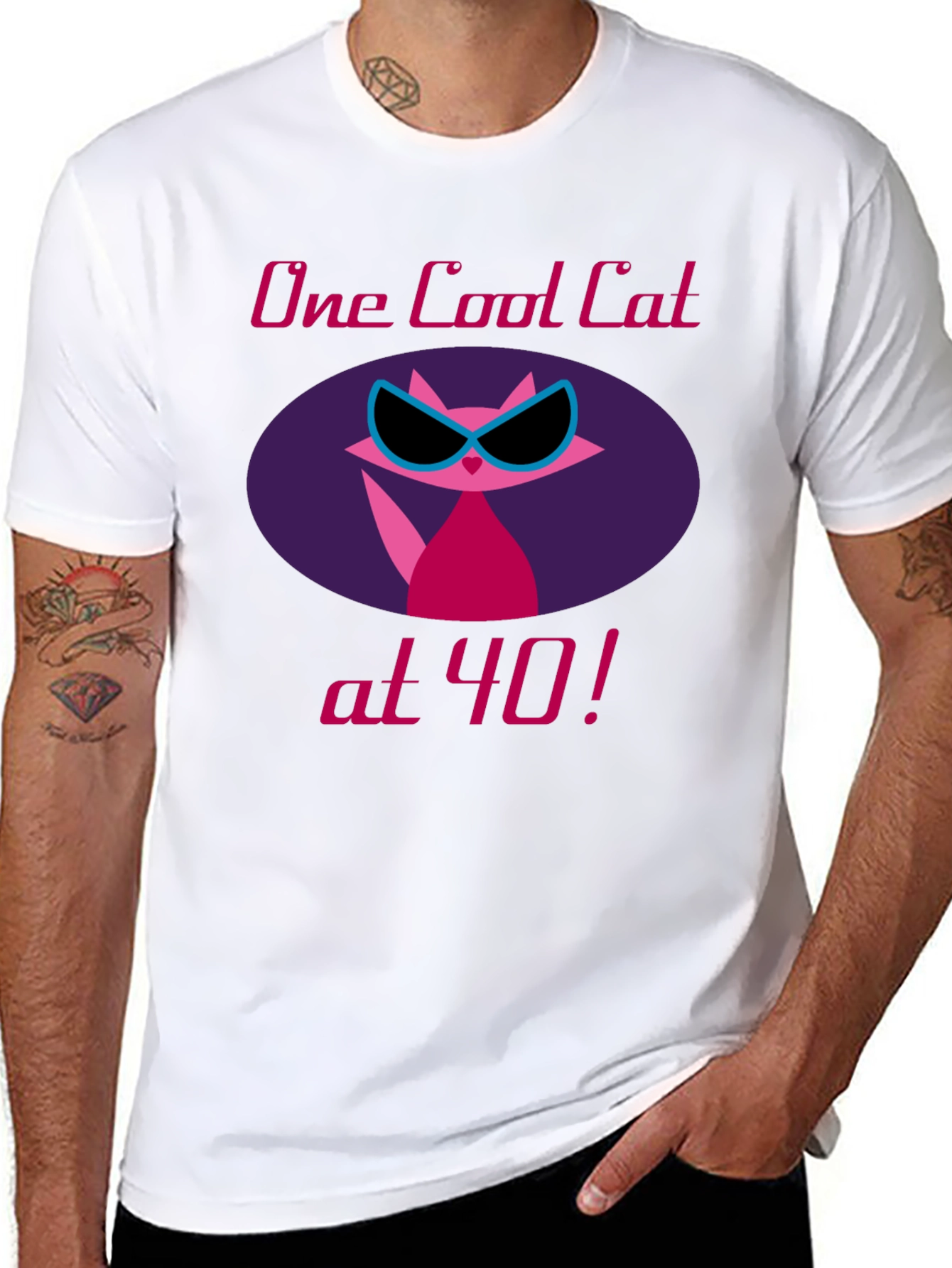 Cool Cat 40th Birthday Graphic Tee