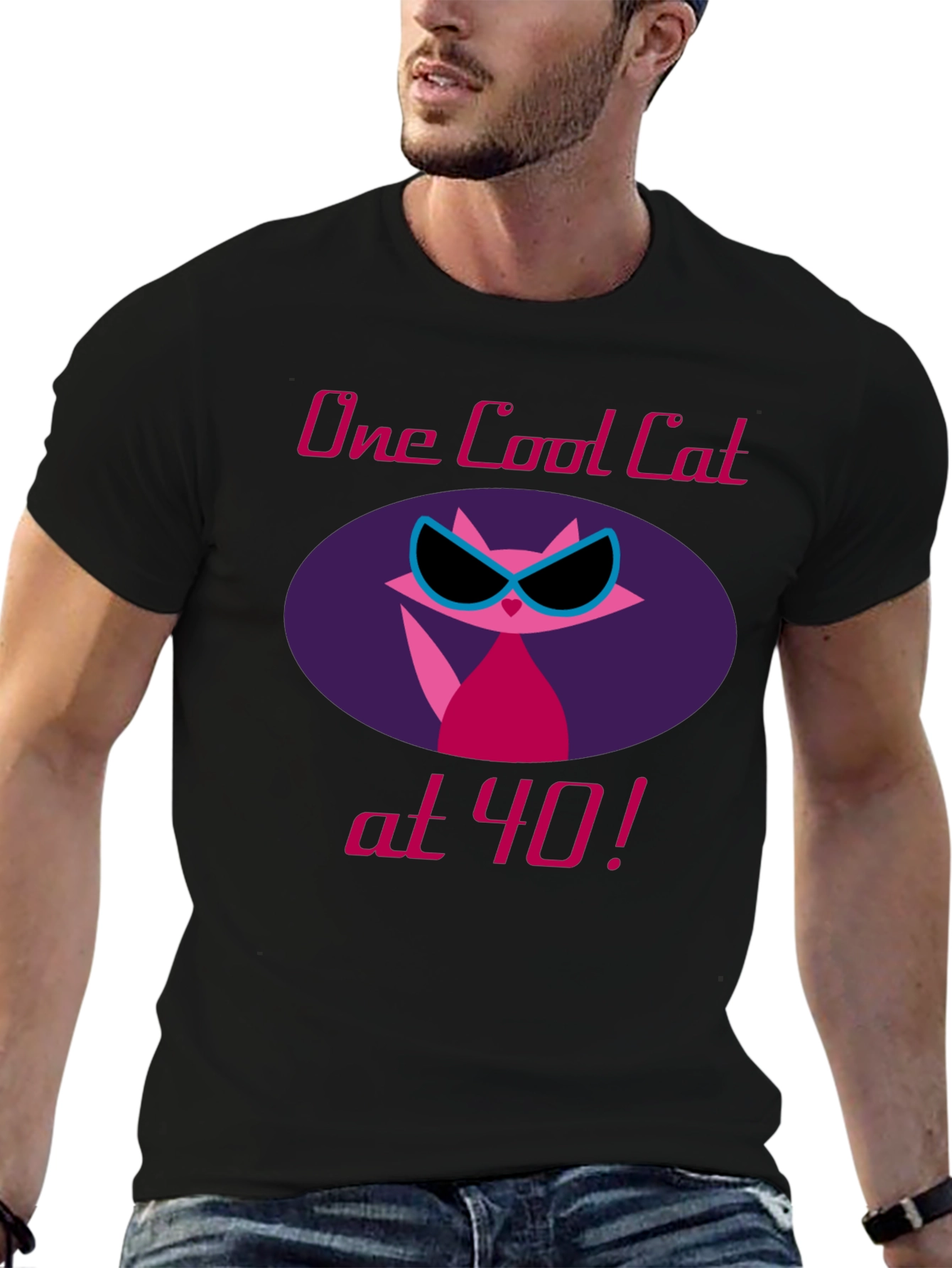 Cool Cat 40th Birthday Graphic Tee