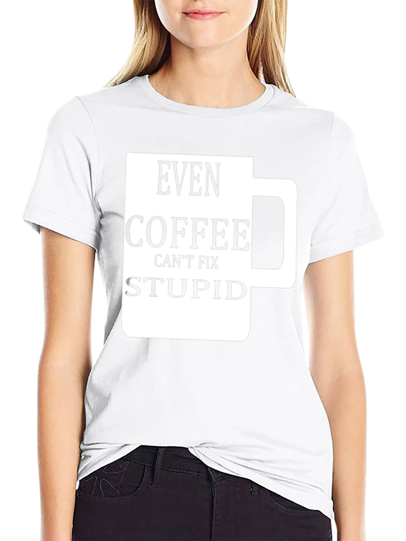 Funny Coffee Fix Stupid Graphic T-Shirt