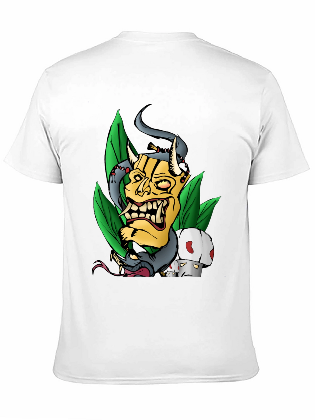 Unique Graphic Tee - Demon Mask and Snake