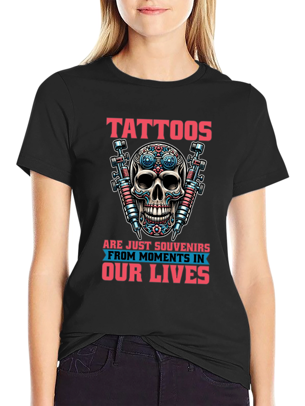 Tattoos Skull Graphic Black T-Shirt