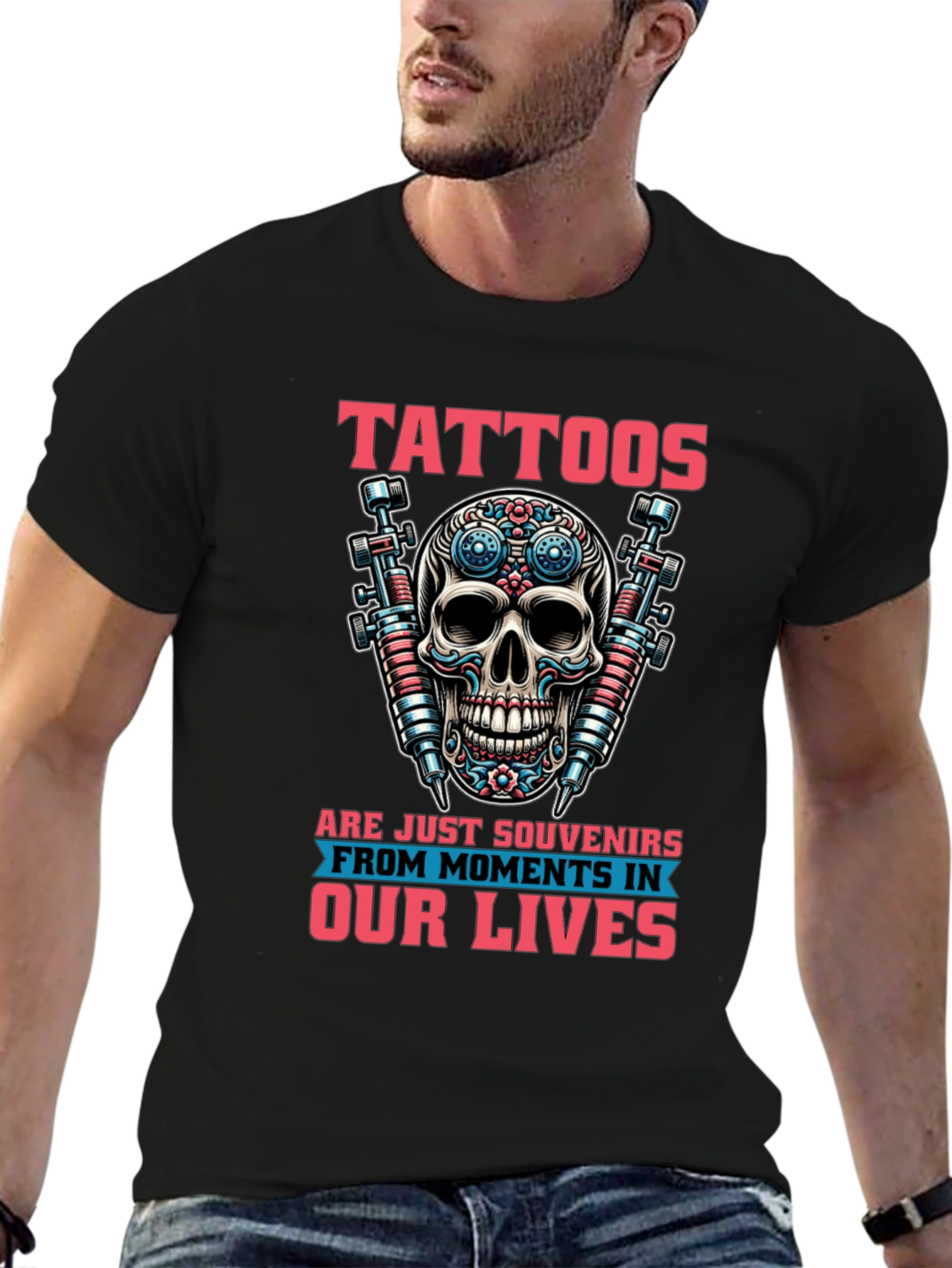 Tattoos Skull Graphic Black T-Shirt