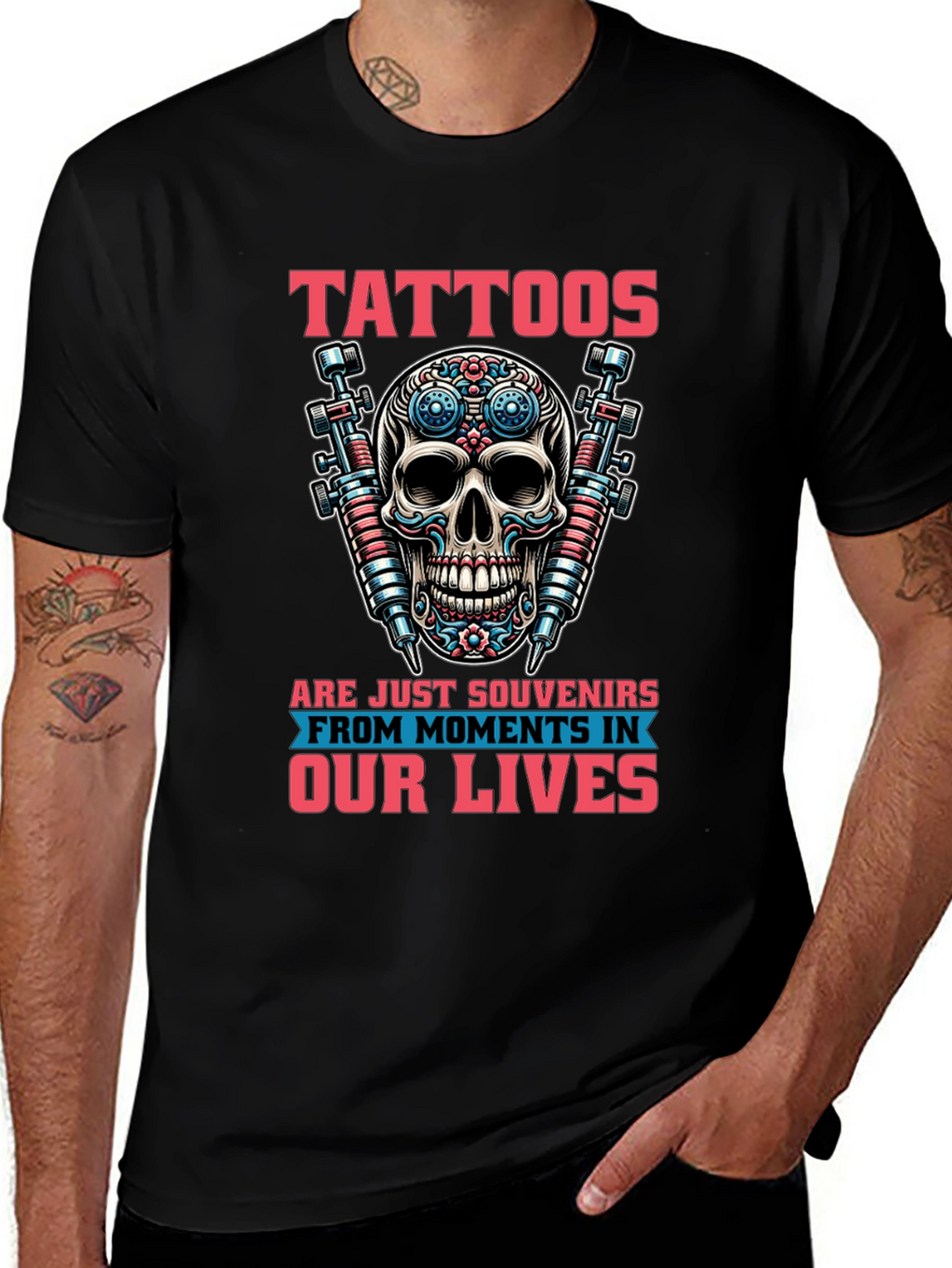 Tattoos Skull Graphic Black T-Shirt