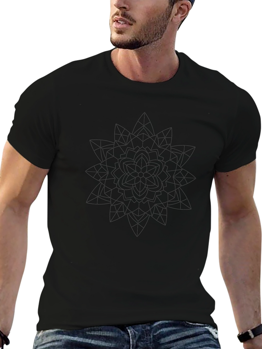 Geometric Mandala T-Shirt - Modern Minimalist Design