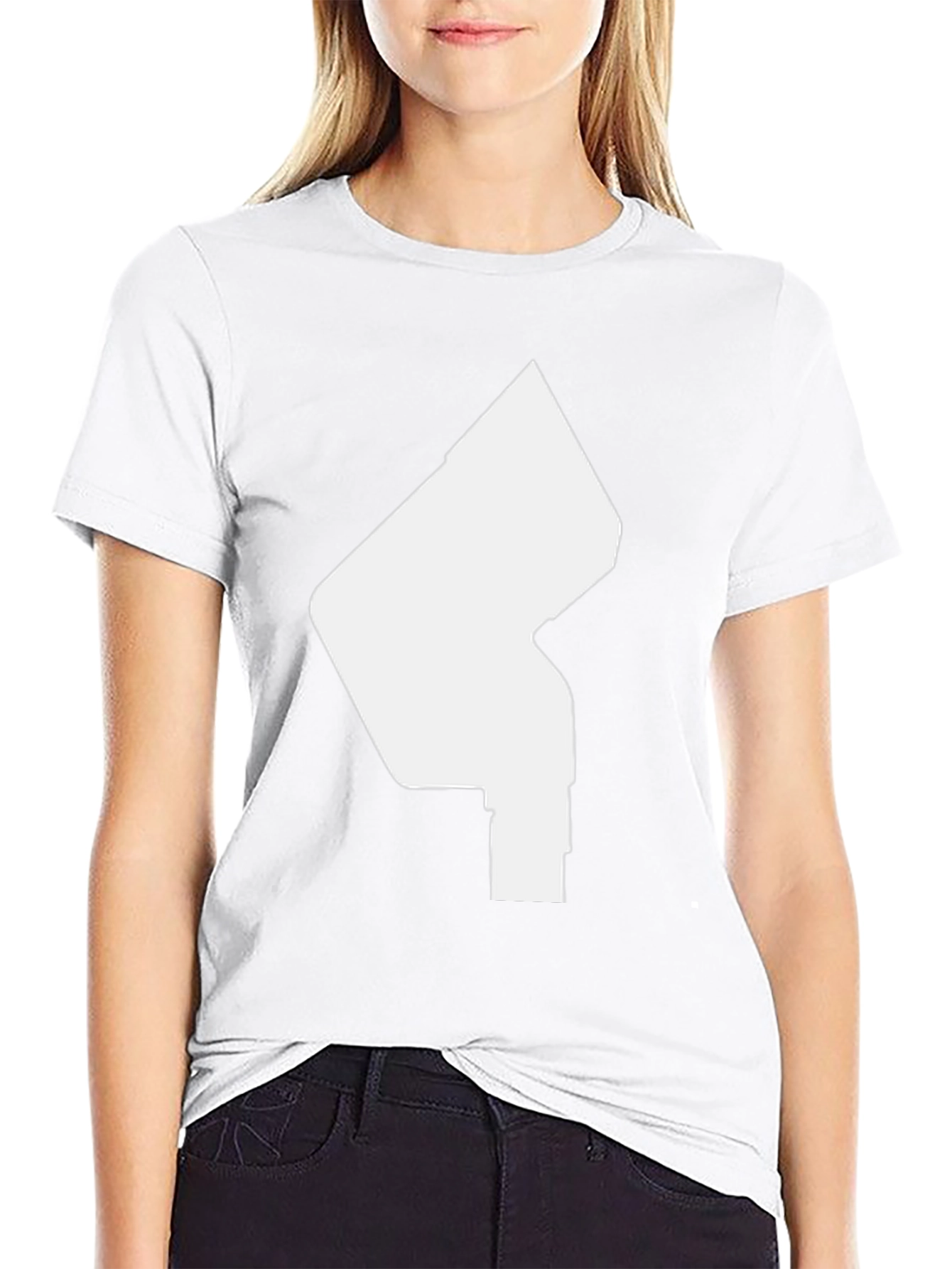 Modern Graphic Tee - Abstract White Design on Black Shirt