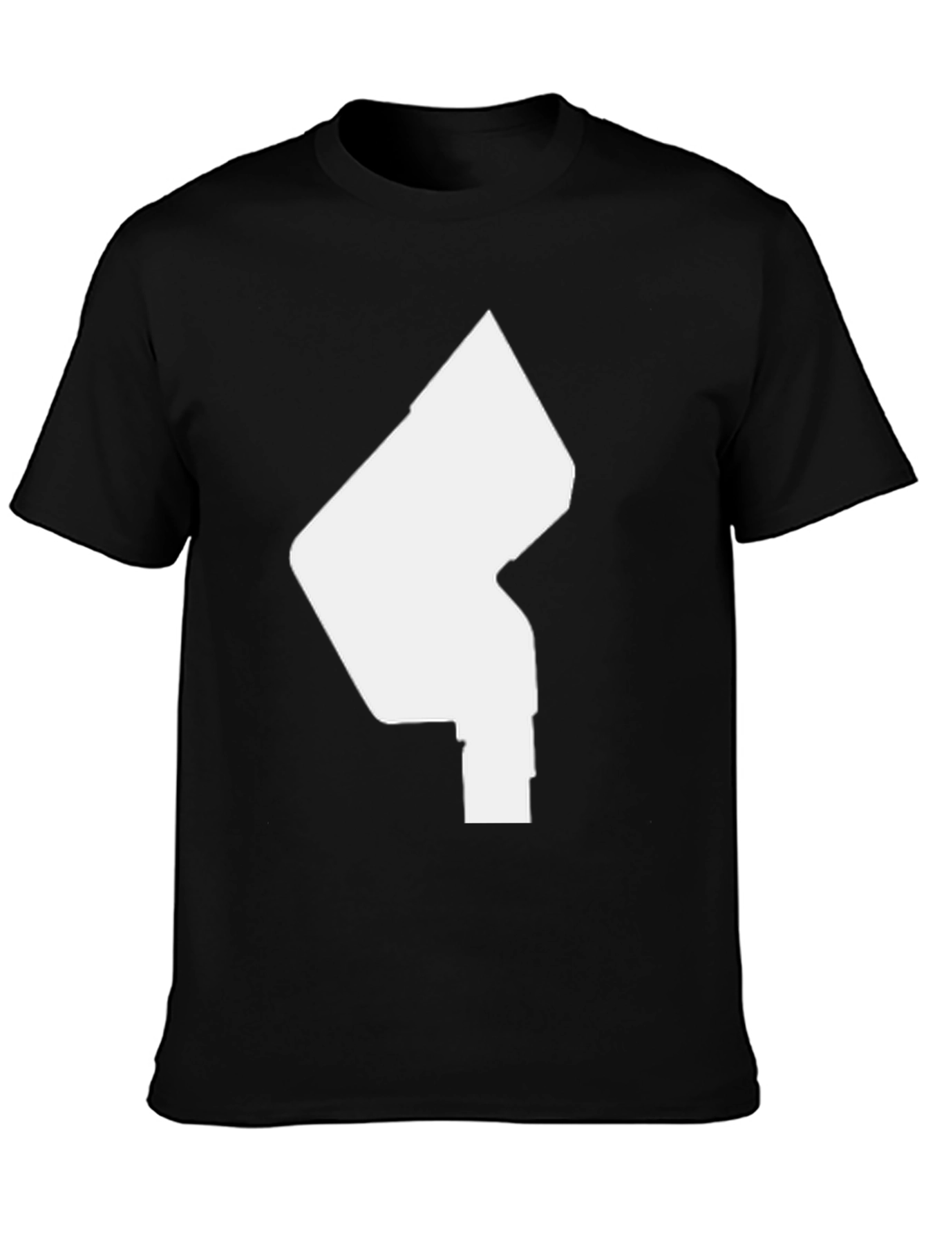 Modern Graphic Tee - Abstract White Design on Black Shirt