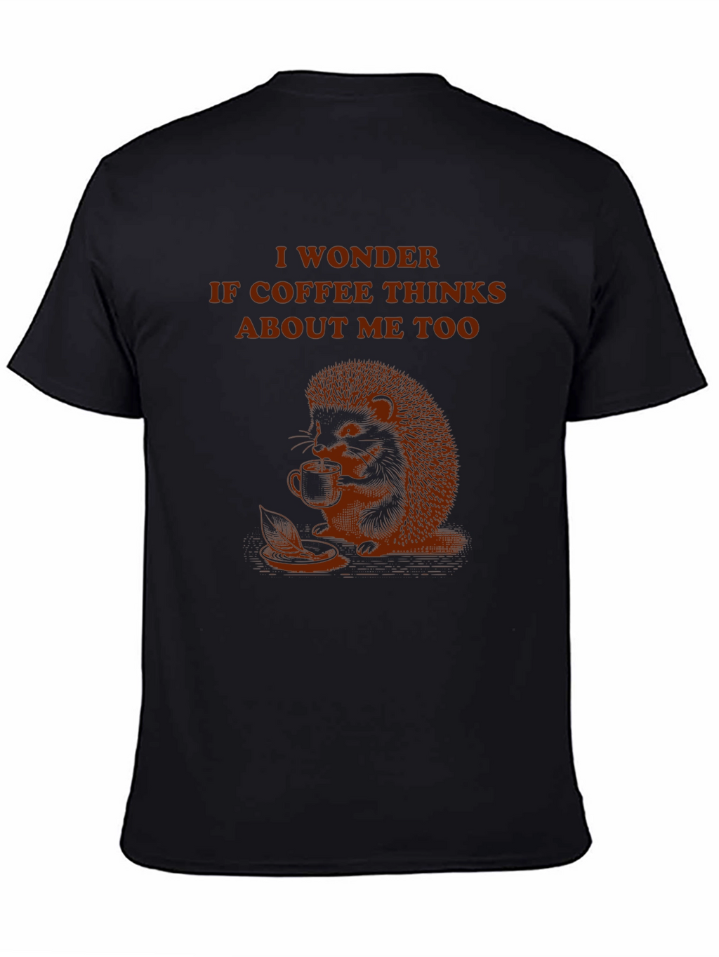 Coffee Thinking Hedgehog T-Shirt