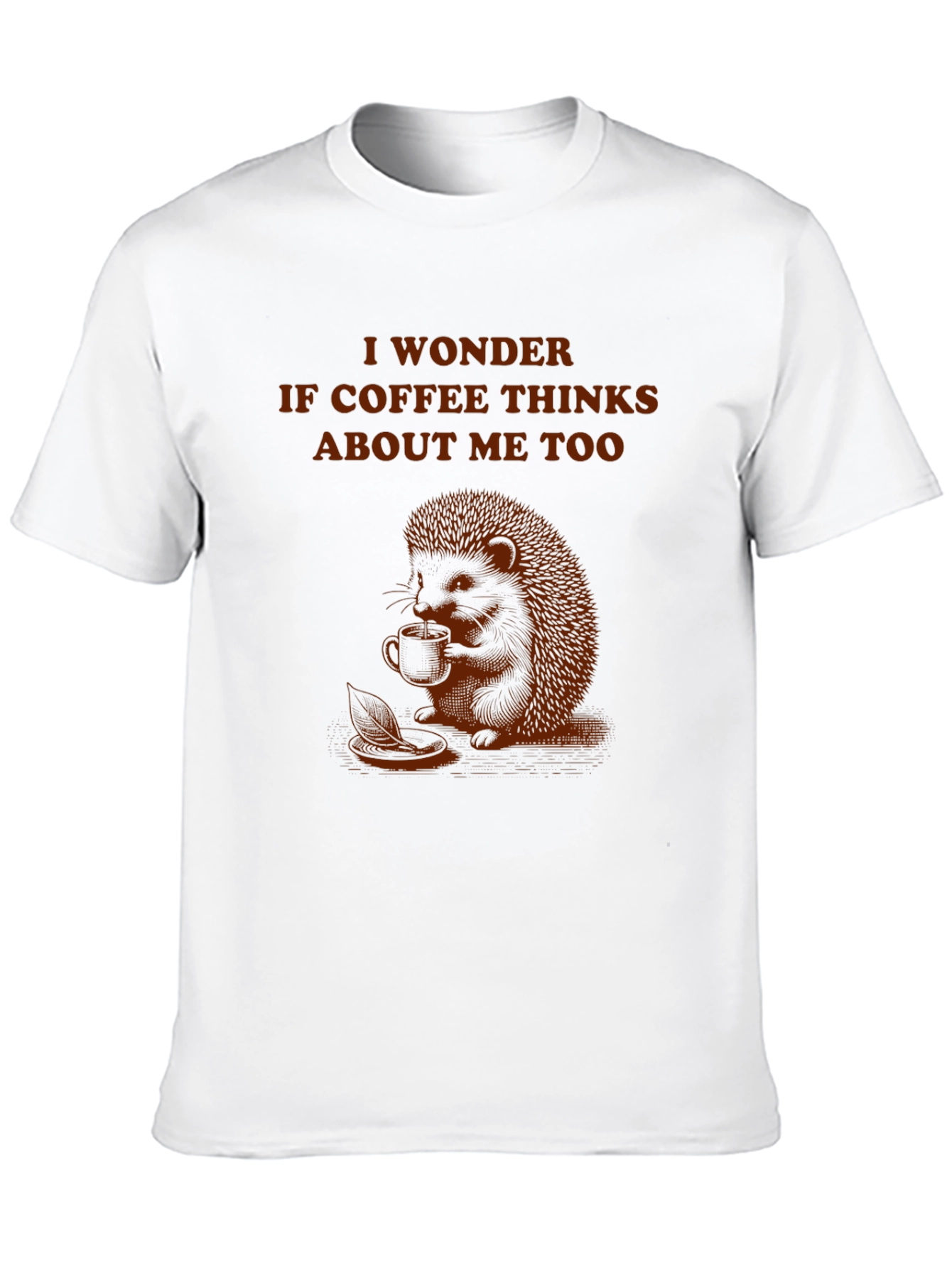 Coffee Thinking Hedgehog T-Shirt