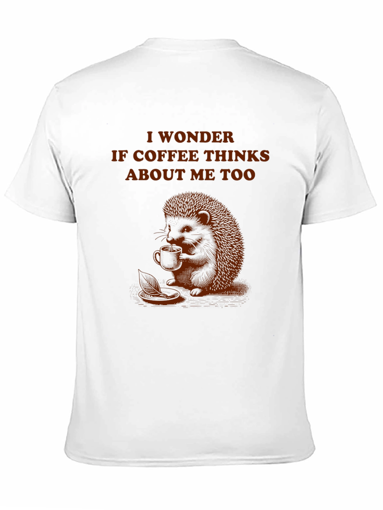 Coffee Thinking Hedgehog T-Shirt