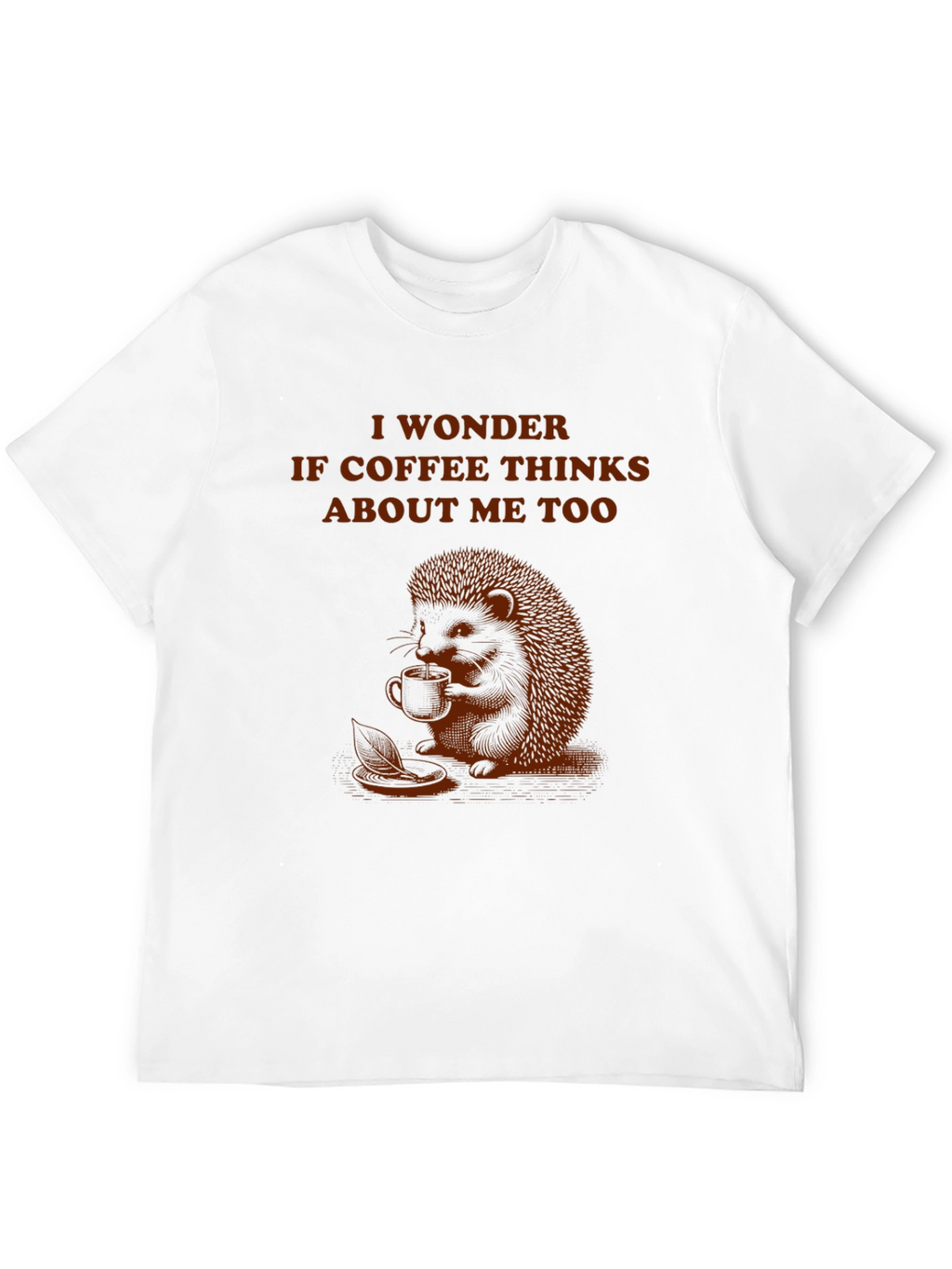 Coffee Thinking Hedgehog T-Shirt