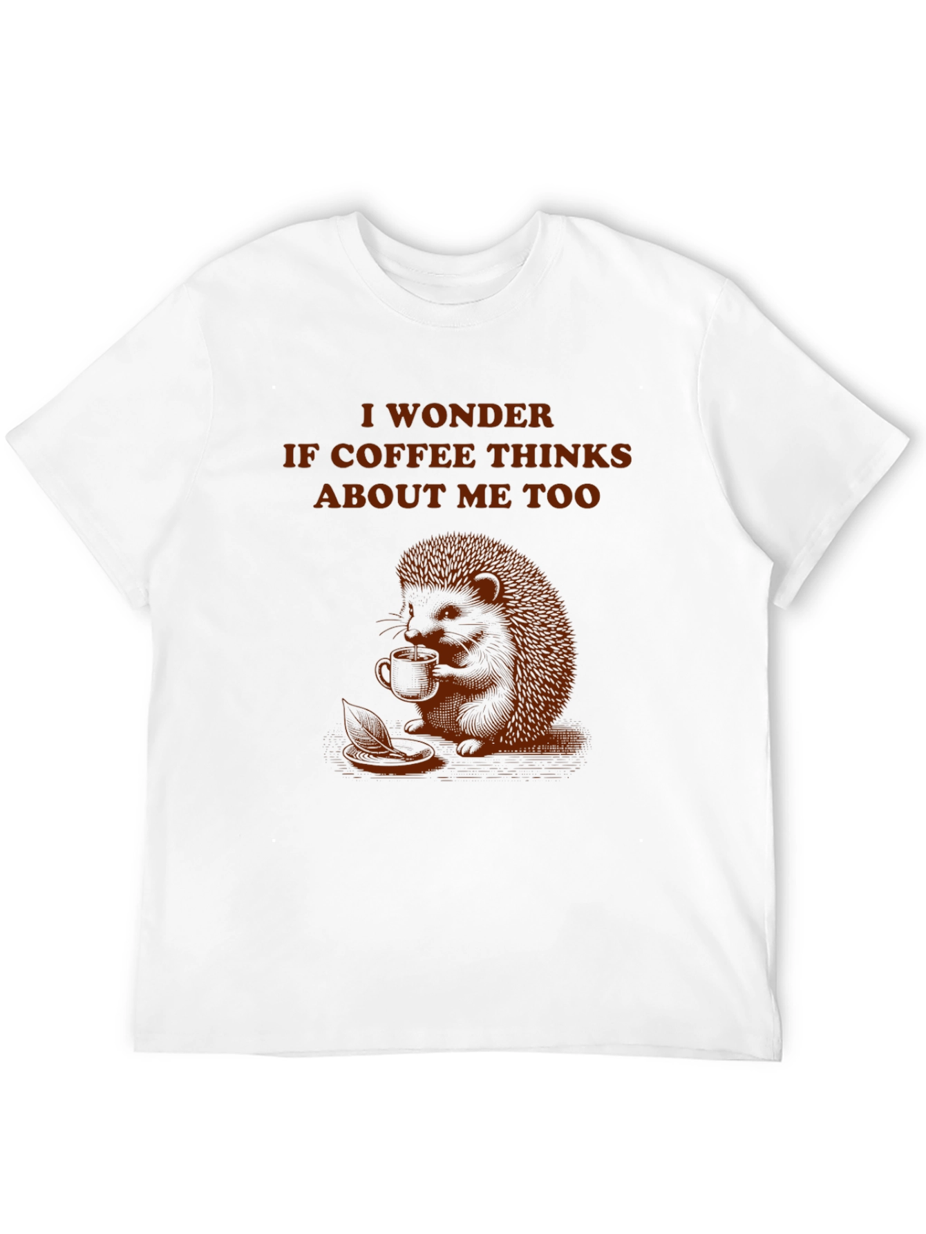 Coffee Thinking Hedgehog T-Shirt