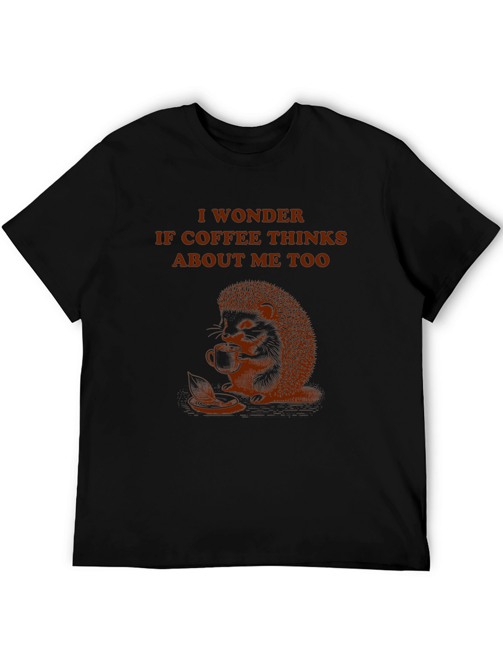 Coffee Thinking Hedgehog T-Shirt