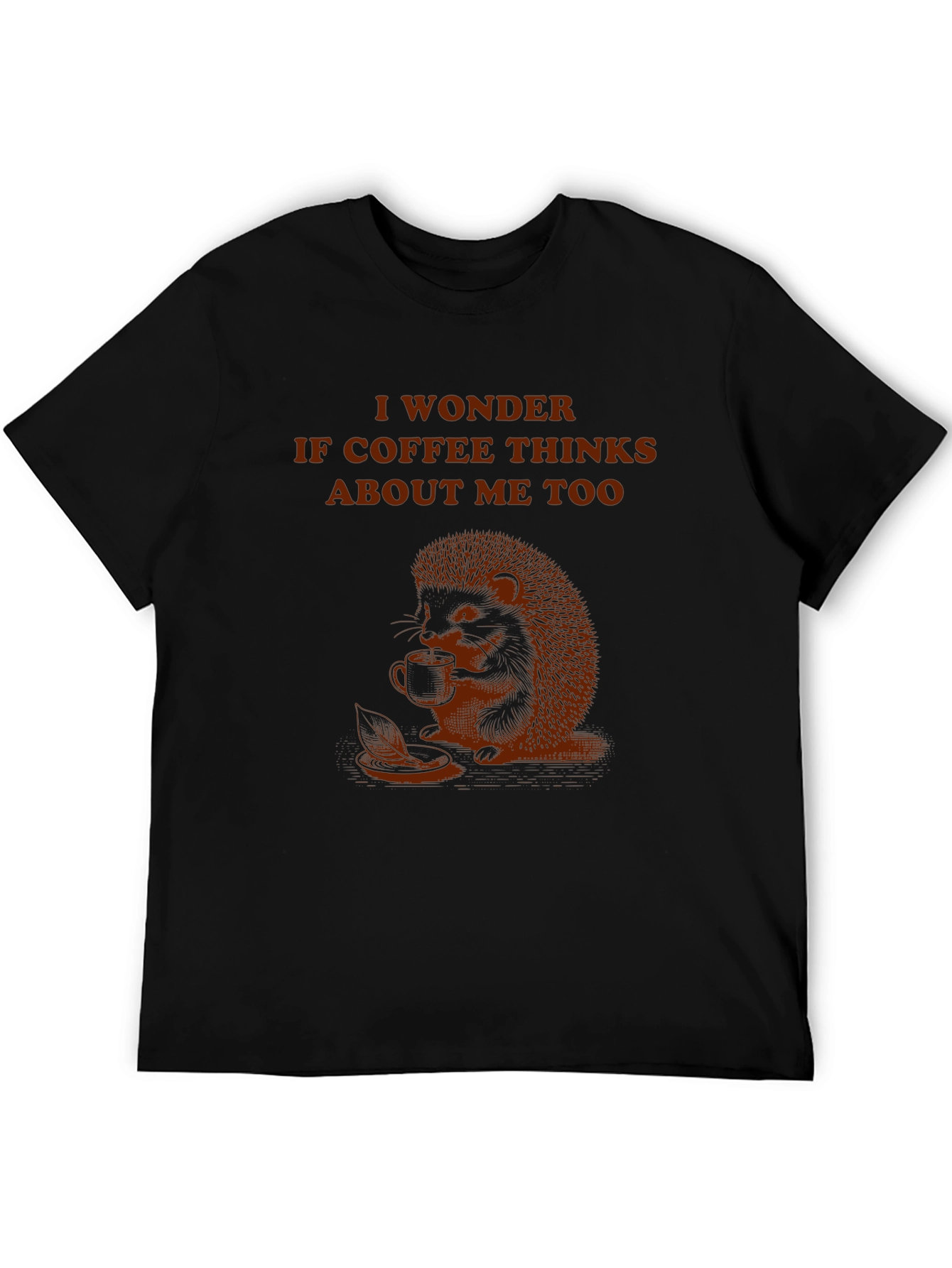 Coffee Thinking Hedgehog T-Shirt