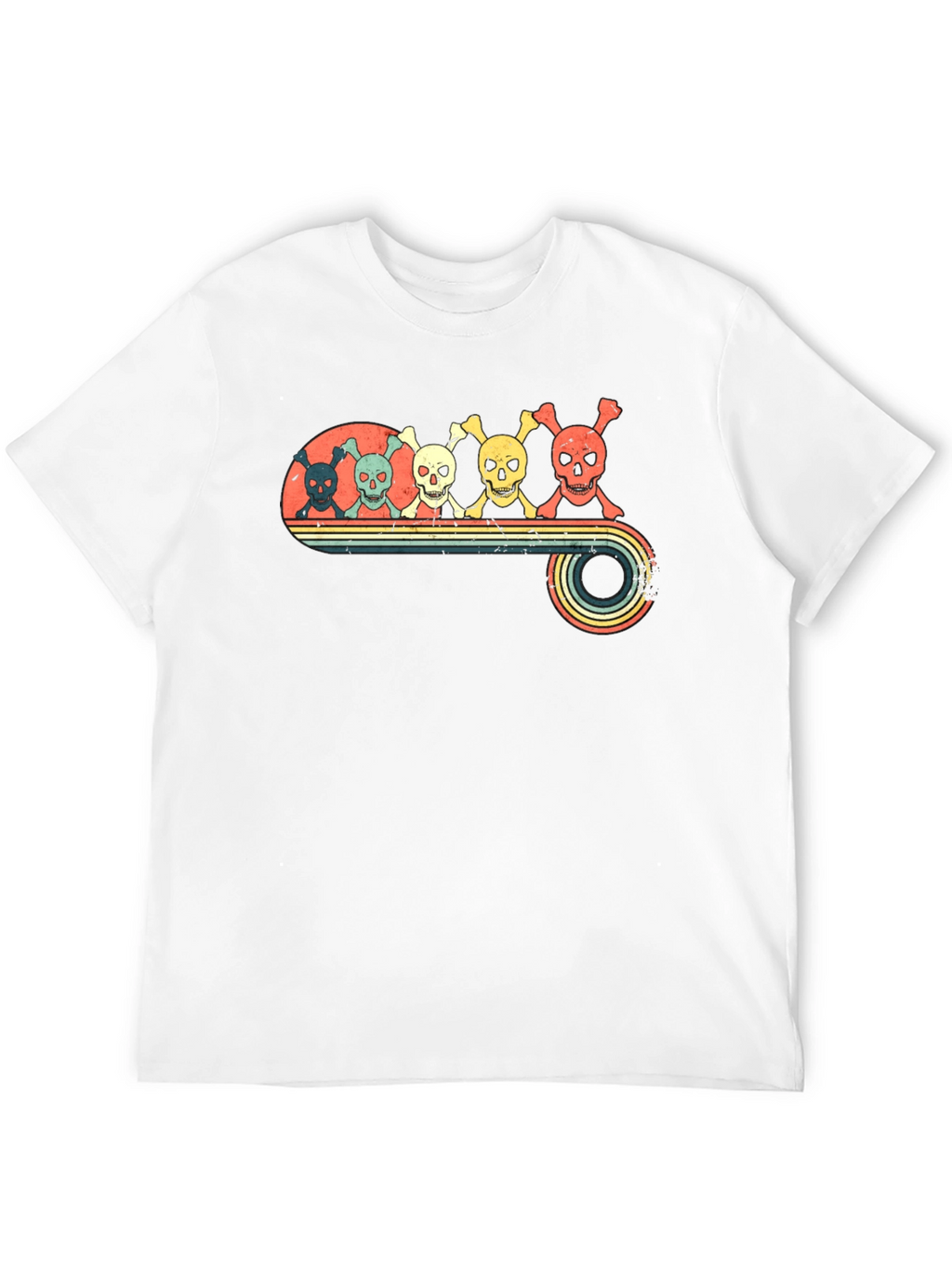 Retro Skull Line Black T-Shirt