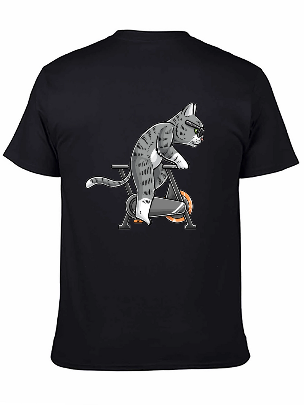Cat on Exercise Bike Graphic Tee